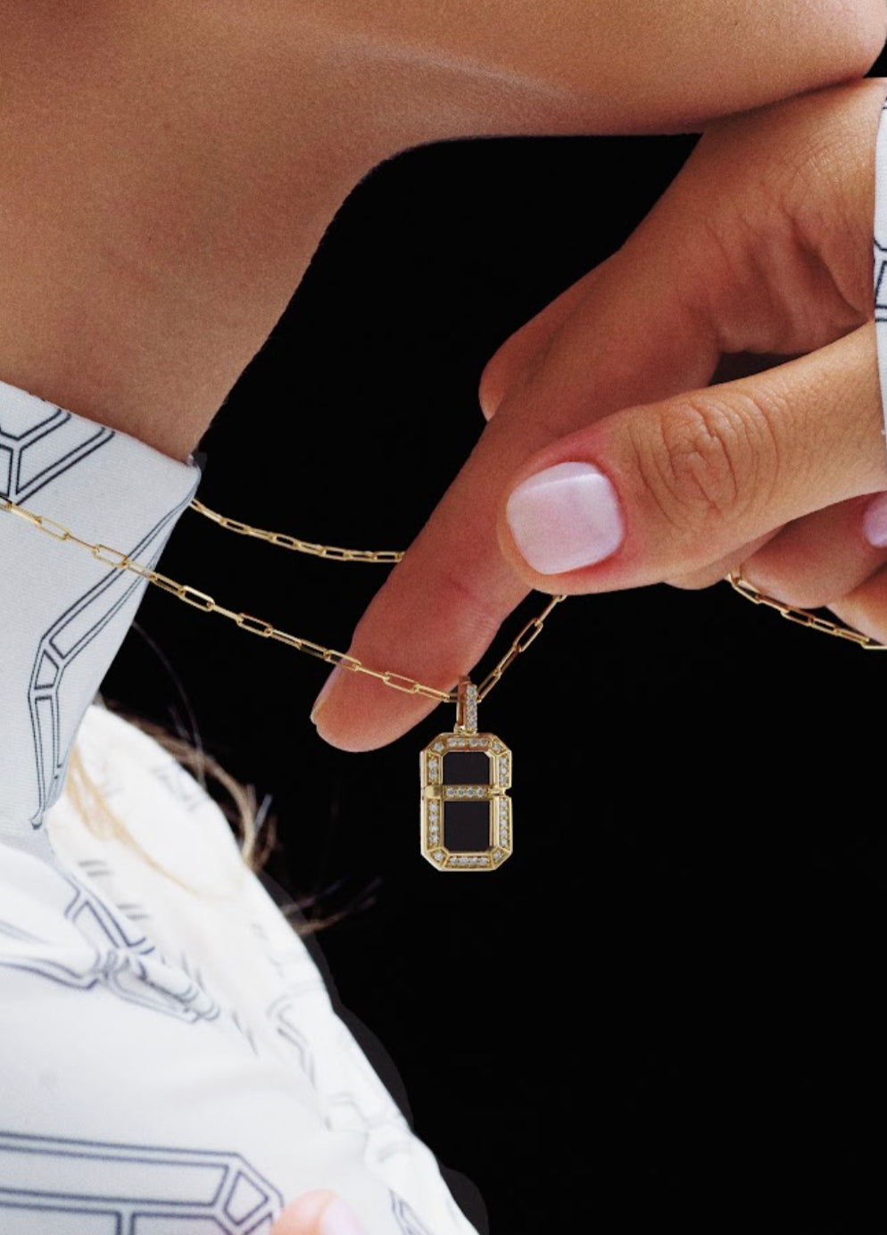 Baguette Monogram Necklace