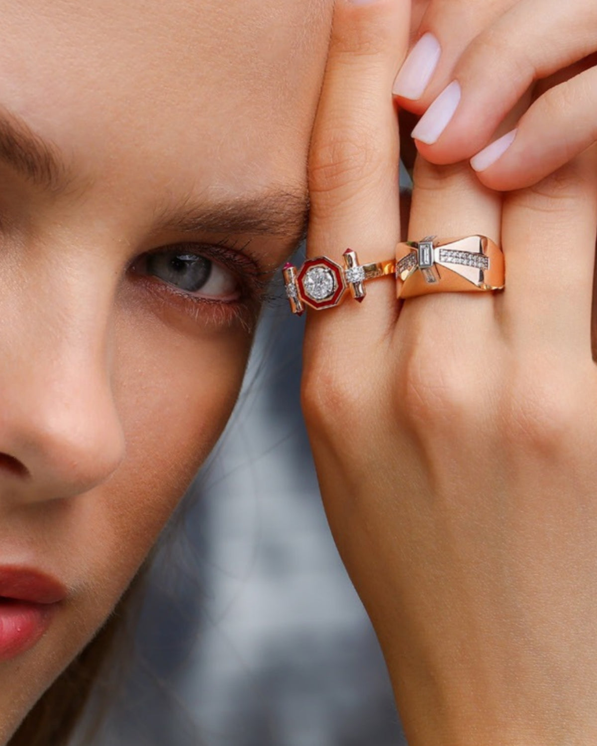Bella Burgundy Enamel Ring