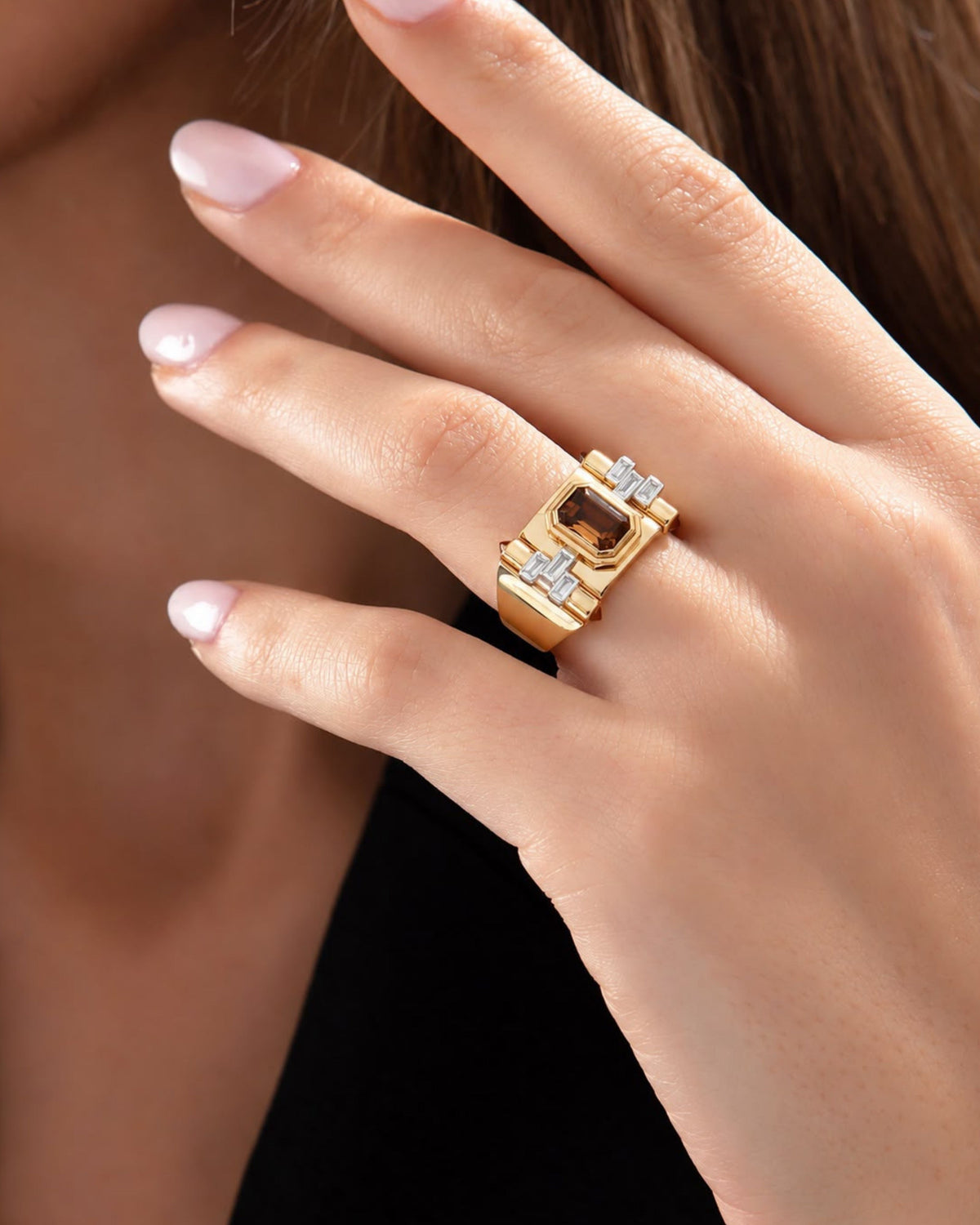 Greta Petit Smoky Topaz Ring