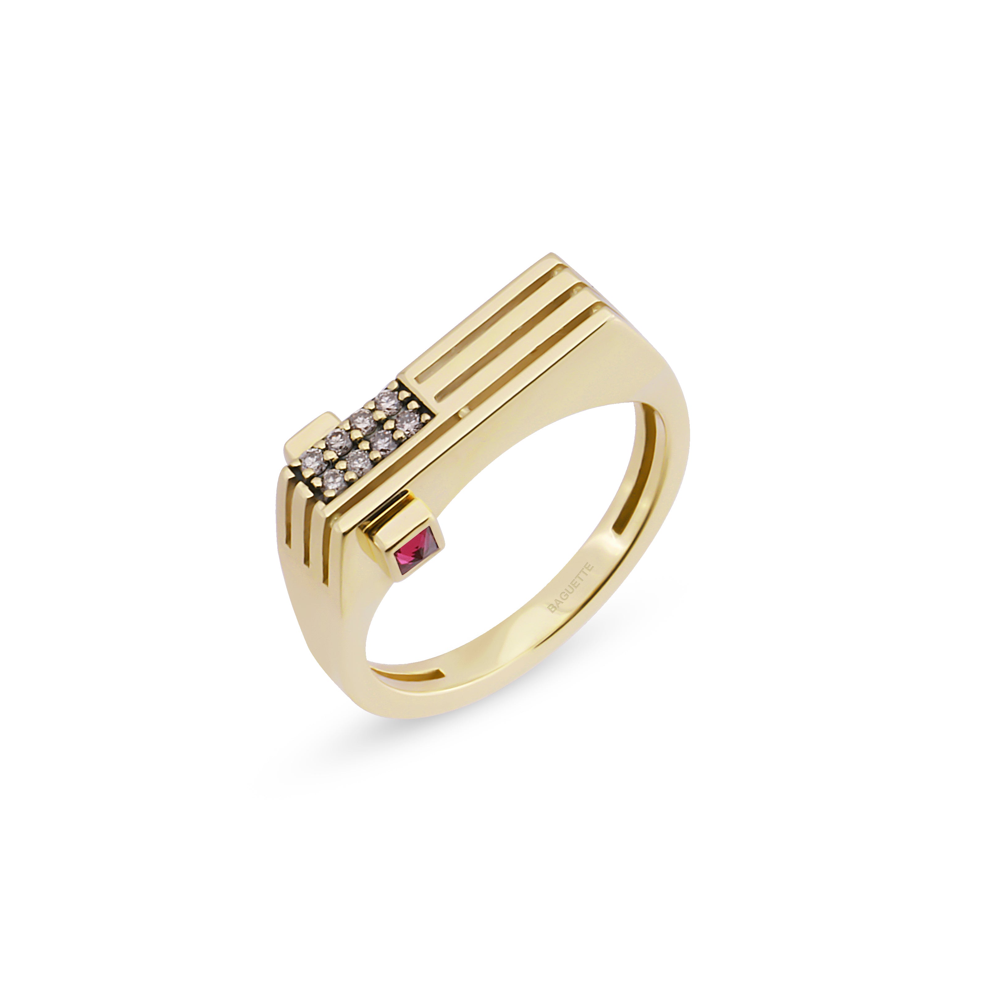 Stripe Fatale Cognac Pinky Ring