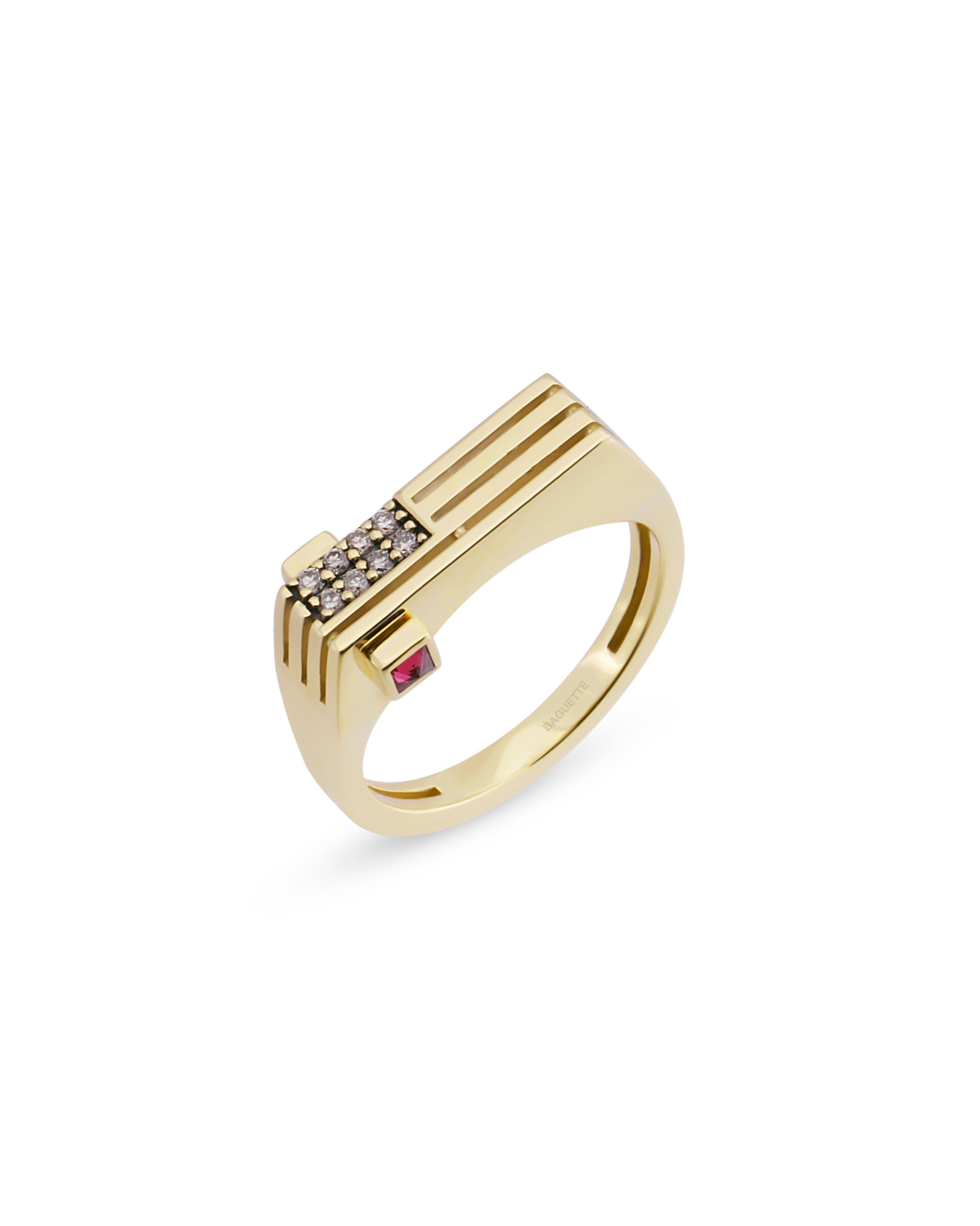 Stripe Fatale Cognac Pinky Ring