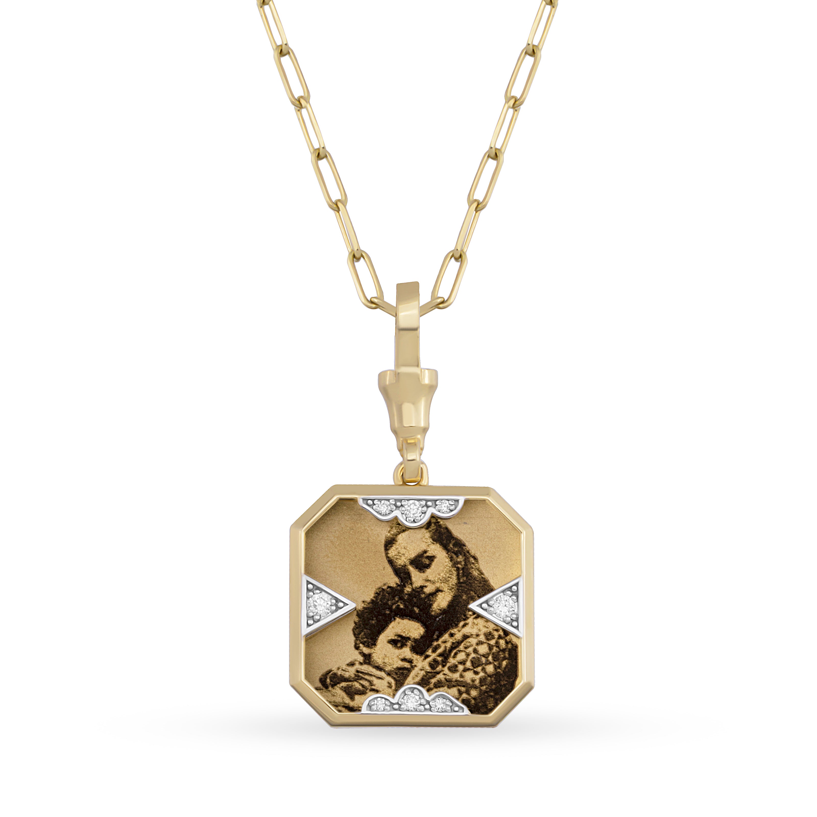 Instant Memories Tetra Photo Engraved Necklace