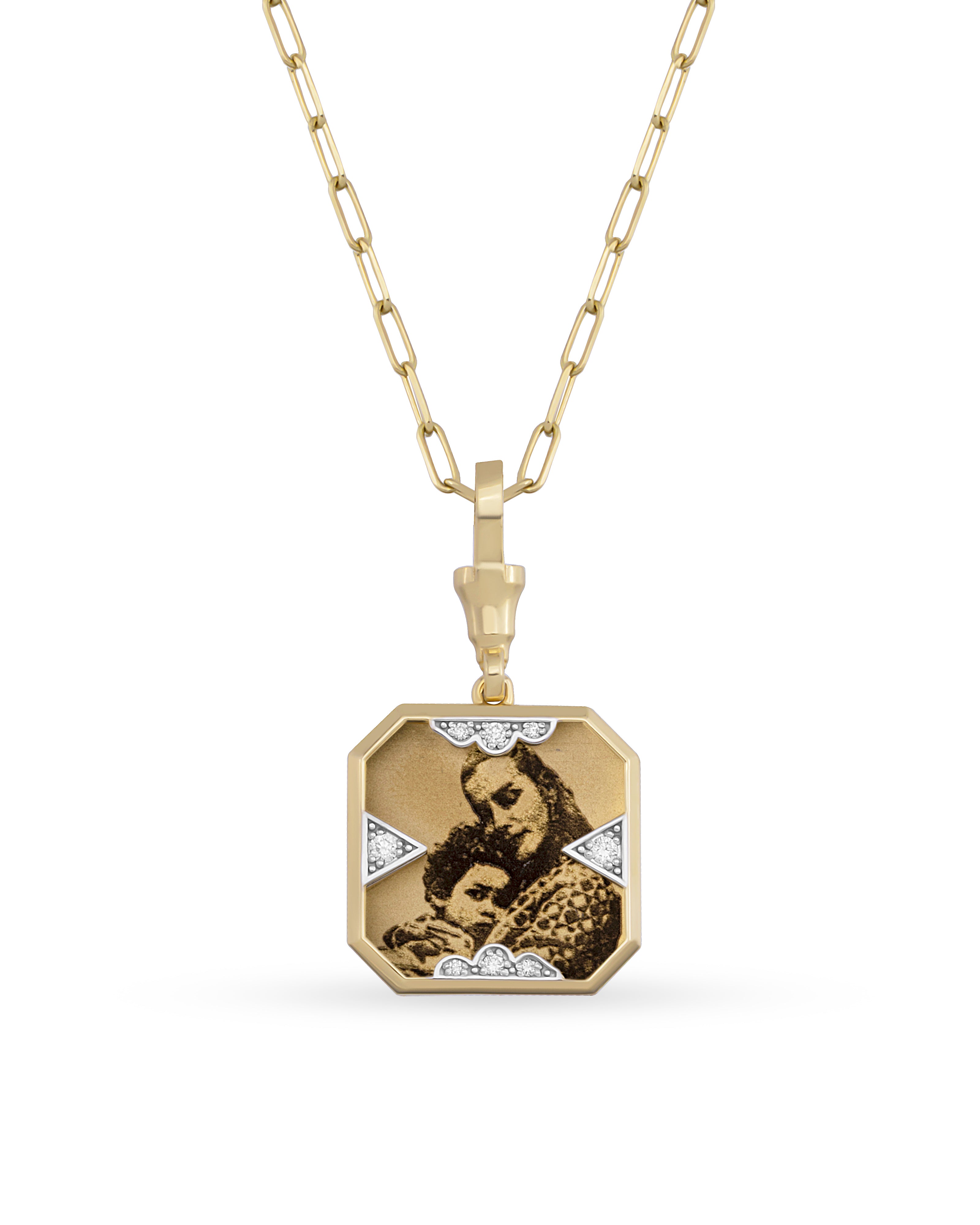 Instant Memories Tetra Photo Engraved Necklace
