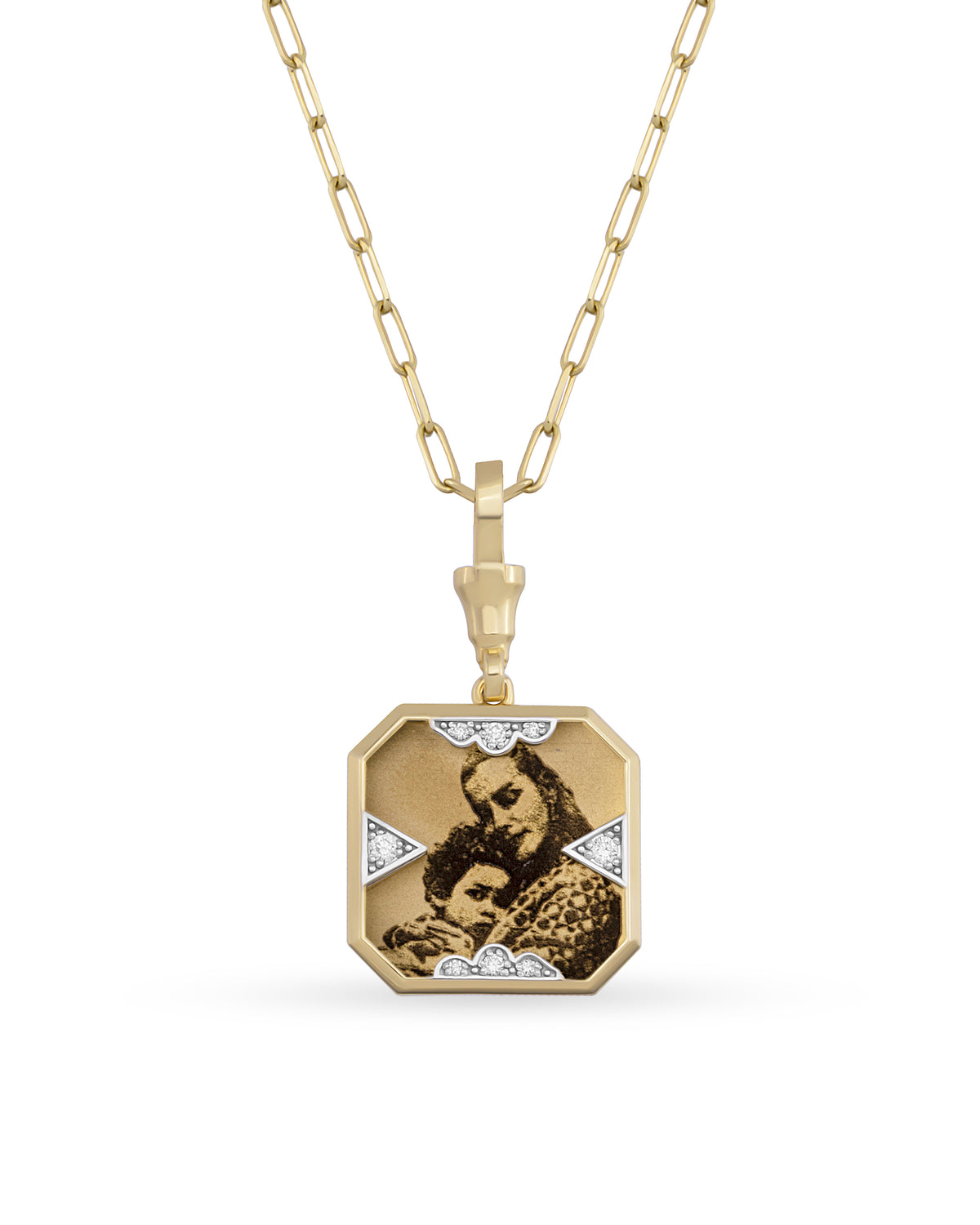 Instant Memories Tetra Photo Engraved Necklace
