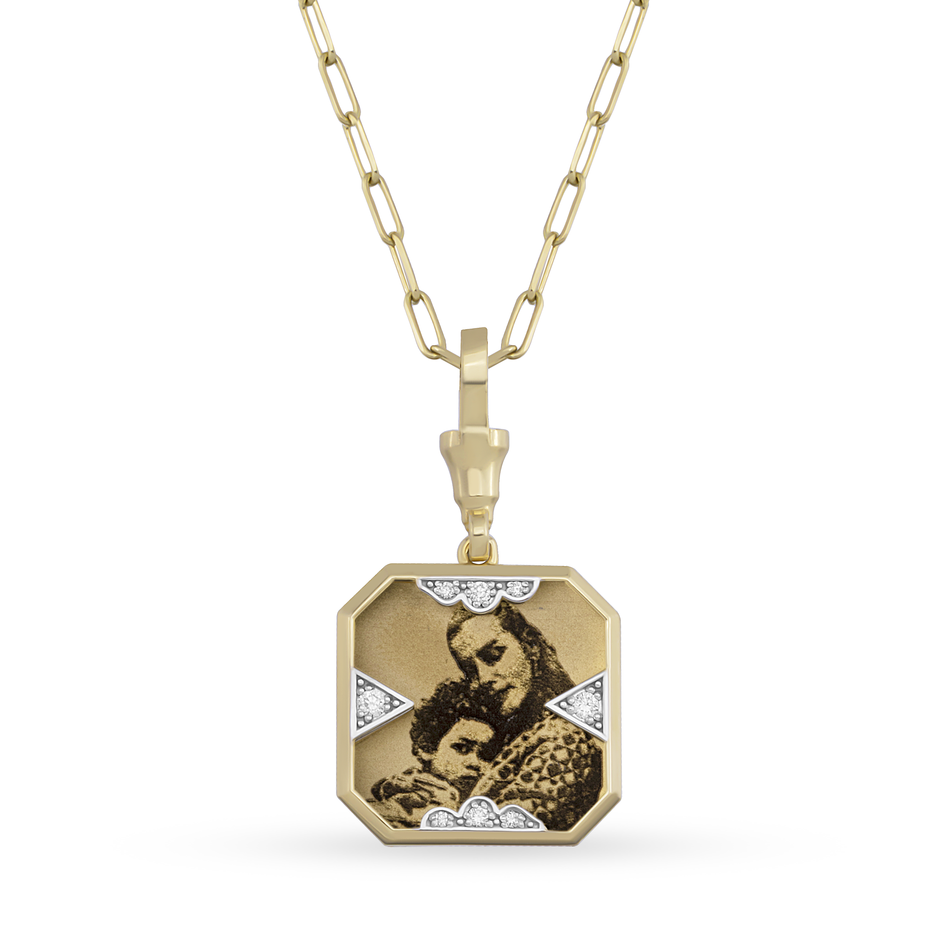 Instant Memories Tetra Photo Engraved Necklace