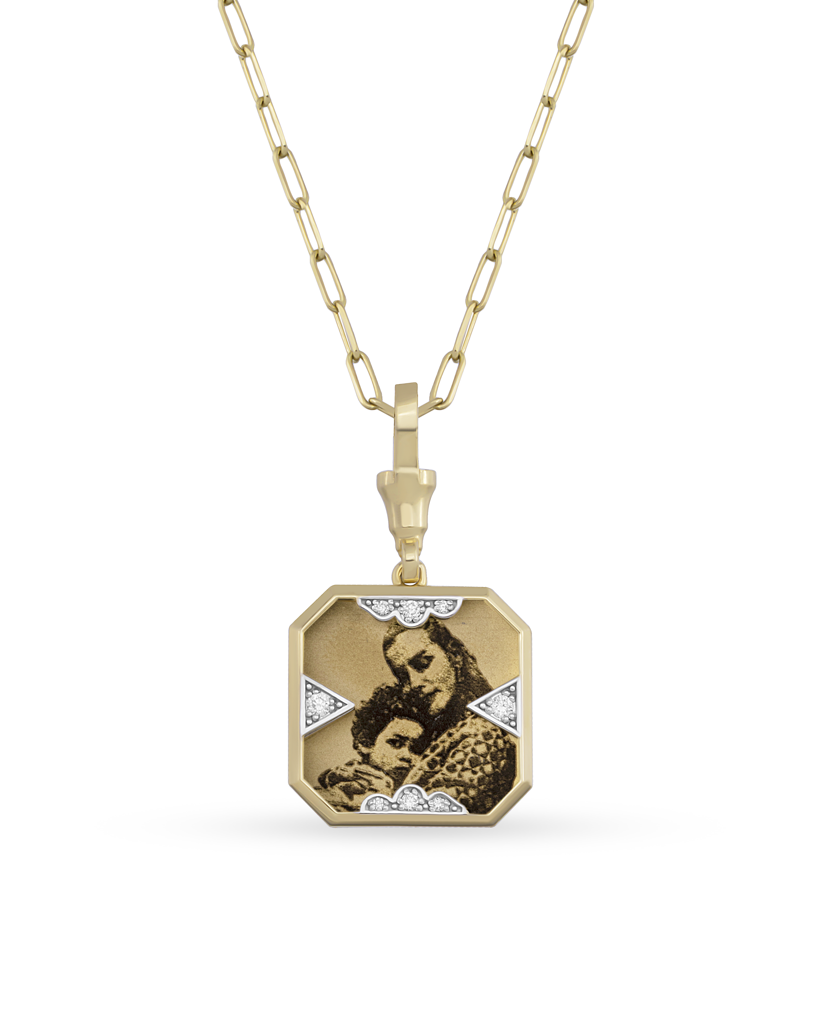 Instant Memories Tetra Photo Engraved Necklace