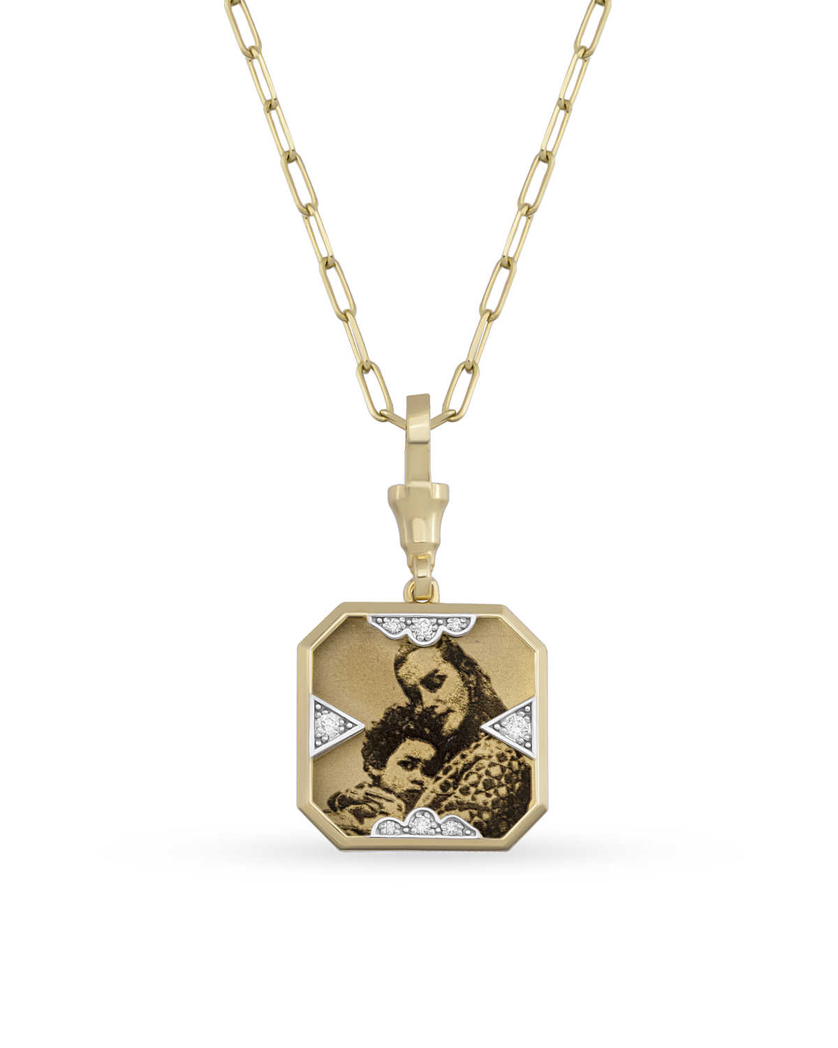 Instant Memories Tetra Photo Engraved Necklace