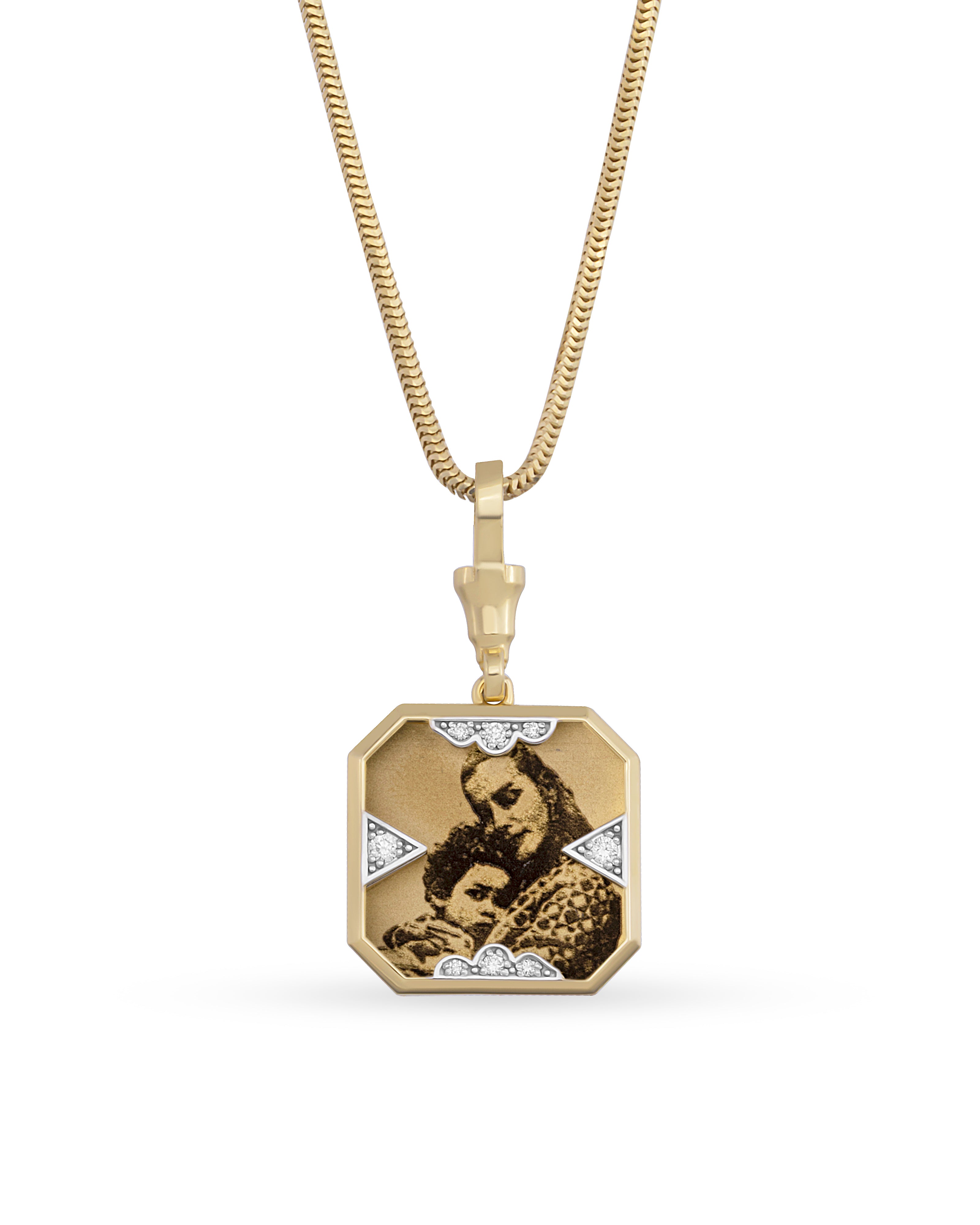 Instant Memories Tetra Photo Engraved Necklace