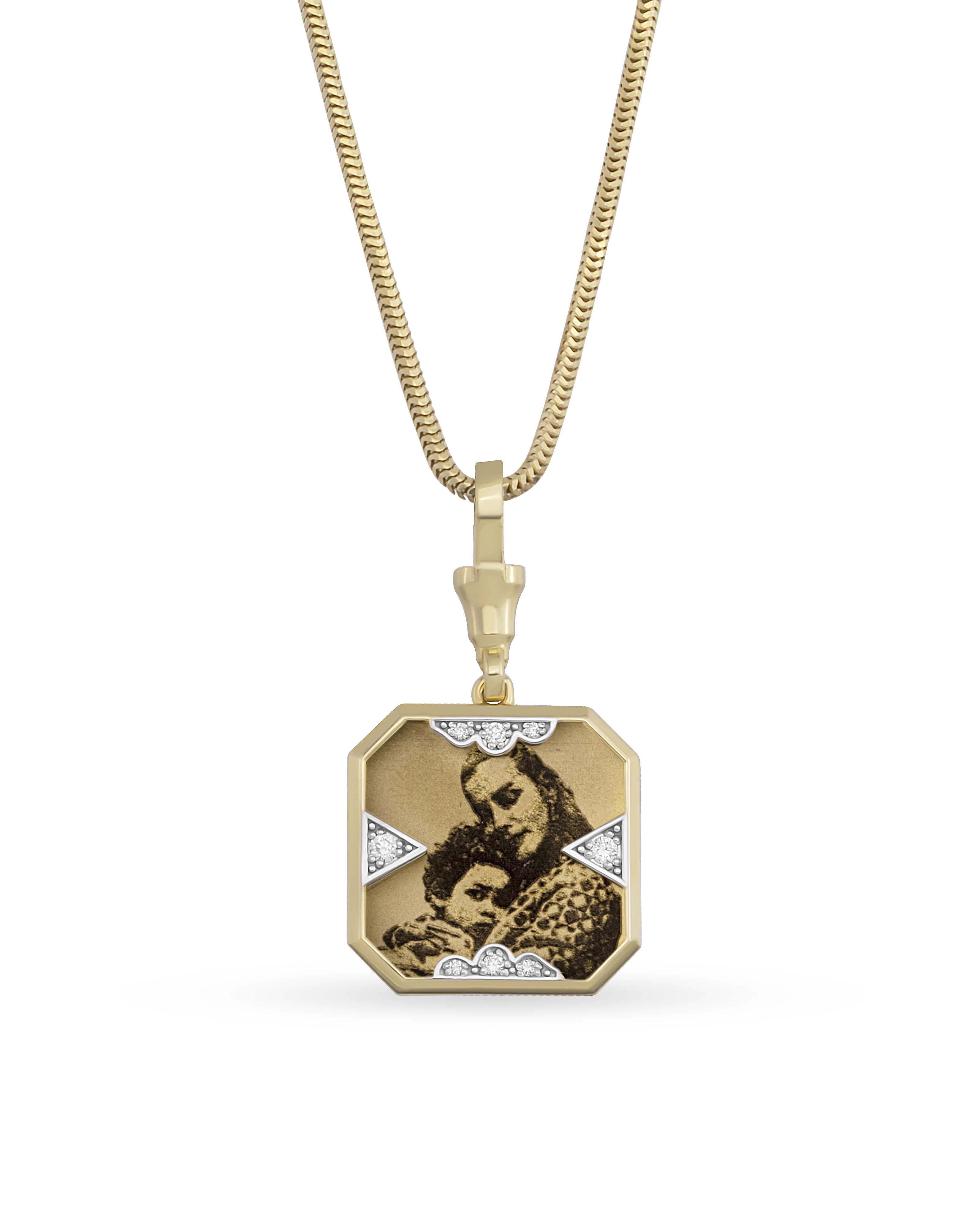 Instant Memories Tetra Photo Engraved Necklace