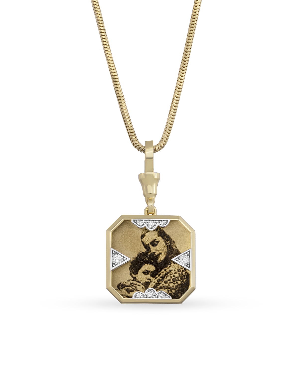 Instant Memories Tetra Photo Engraved Necklace