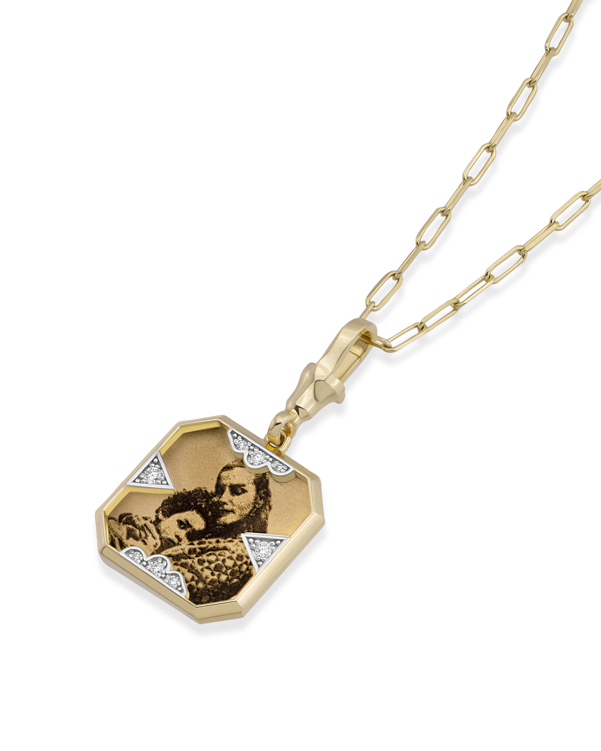 Instant Memories Tetra Photo Engraved Necklace