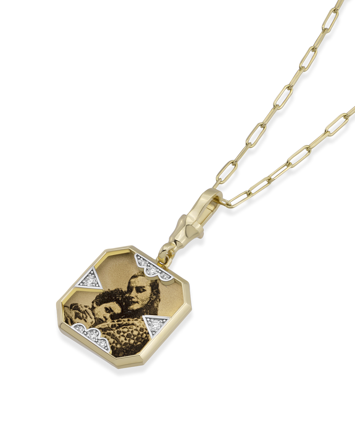 Instant Memories Tetra Photo Engraved Necklace