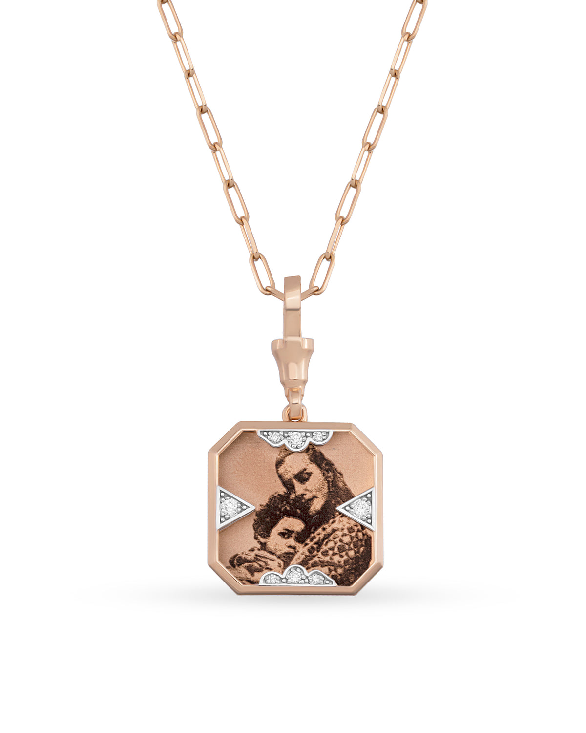 Instant Memories Tetra Photo Engraved Necklace