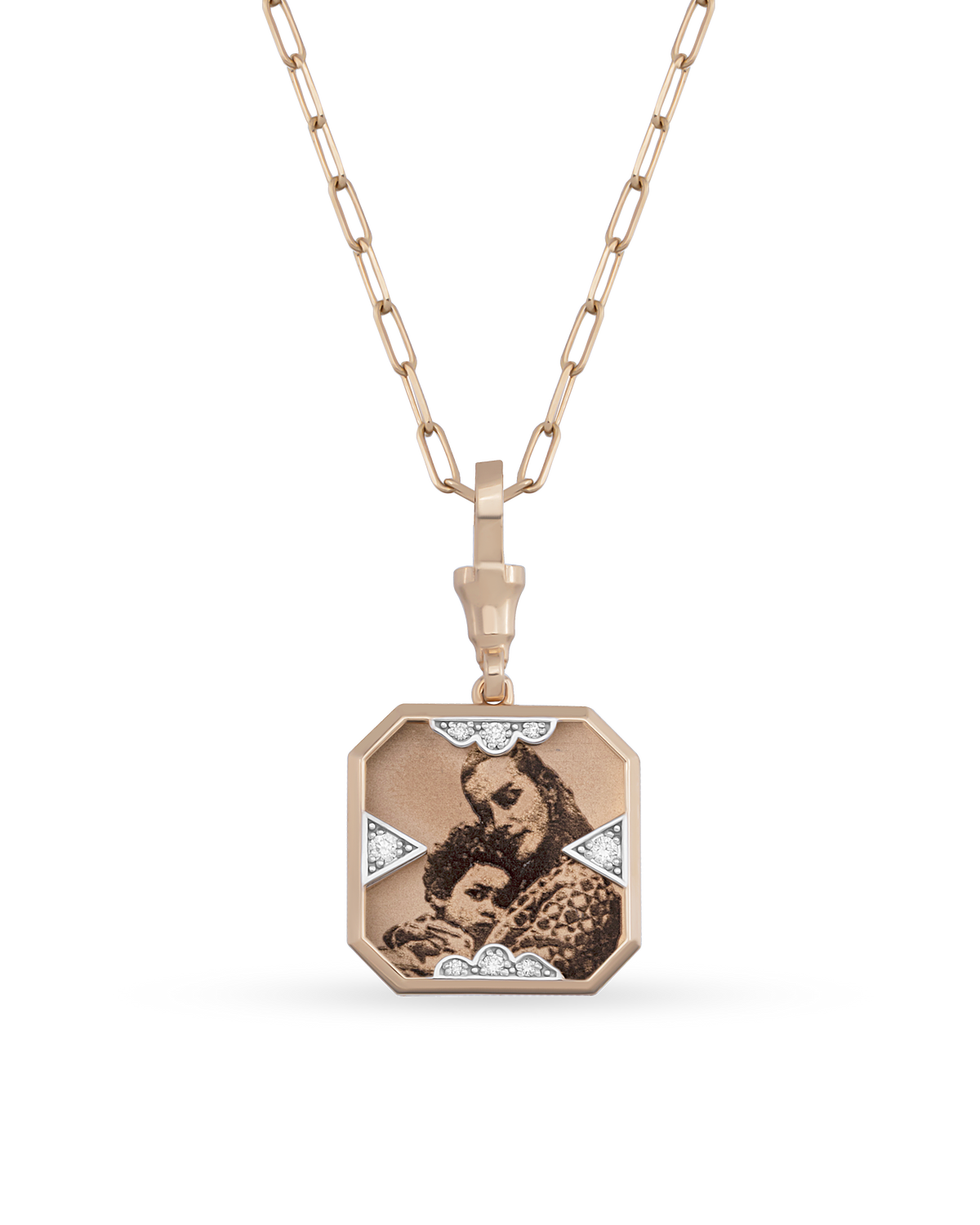Instant Memories Tetra Photo Engraved Necklace