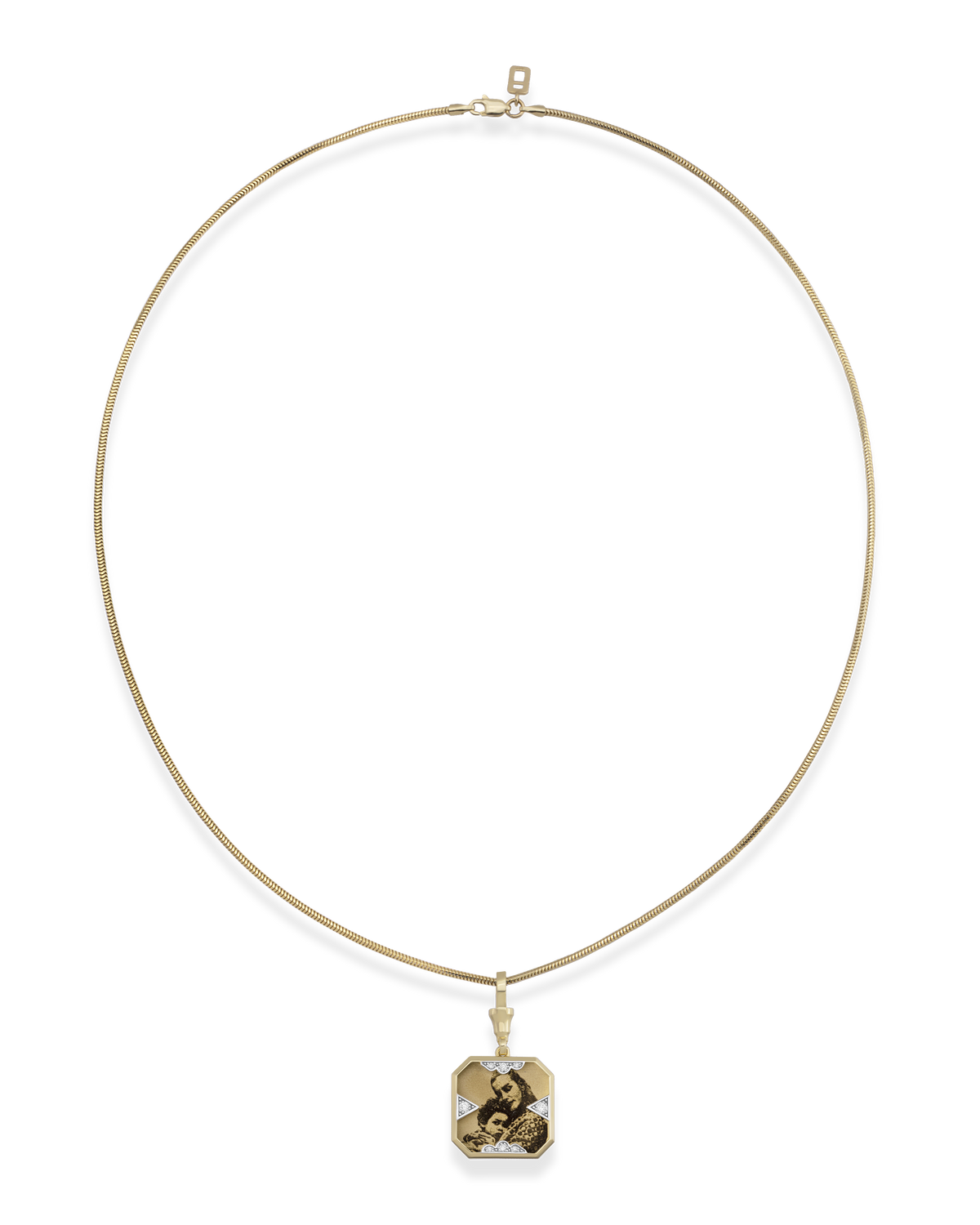 Instant Memories Tetra Photo Engraved Necklace