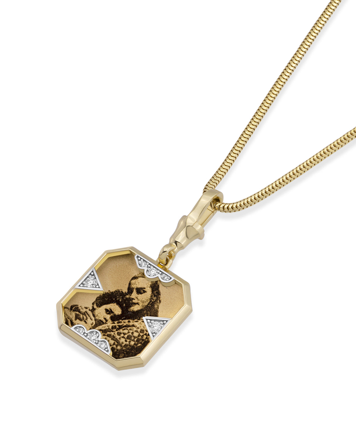 Instant Memories Tetra Photo Engraved Necklace