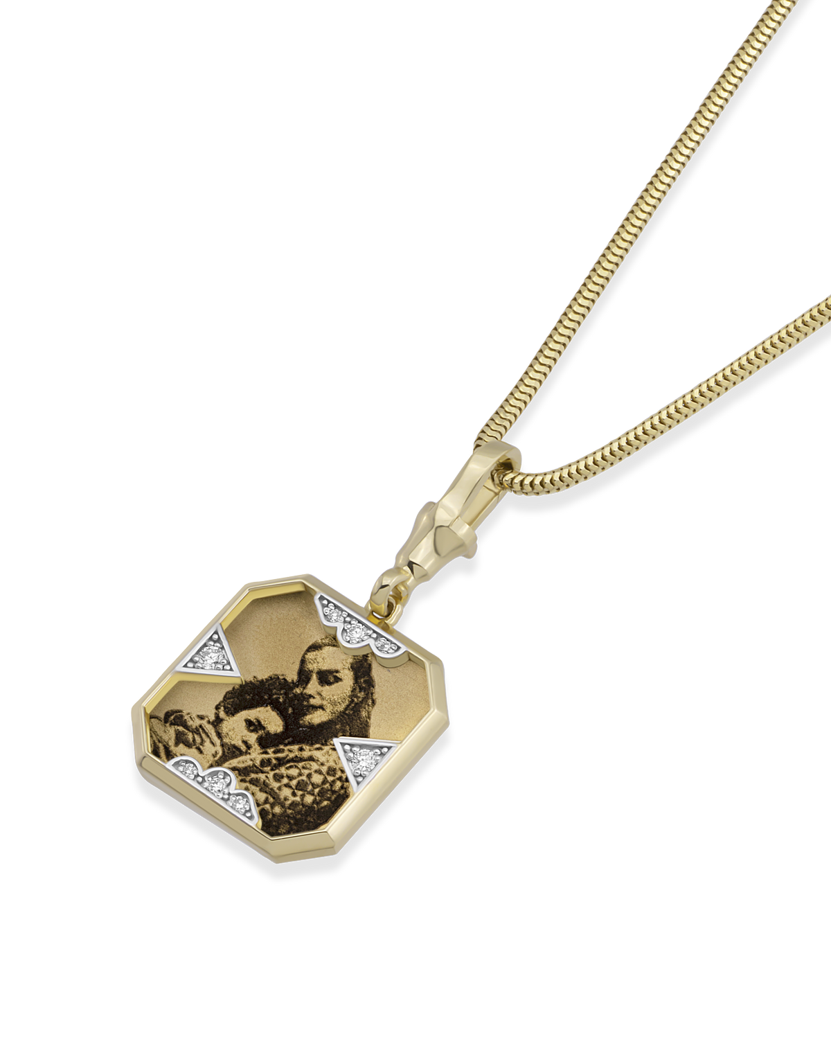 Instant Memories Tetra Photo Engraved Necklace