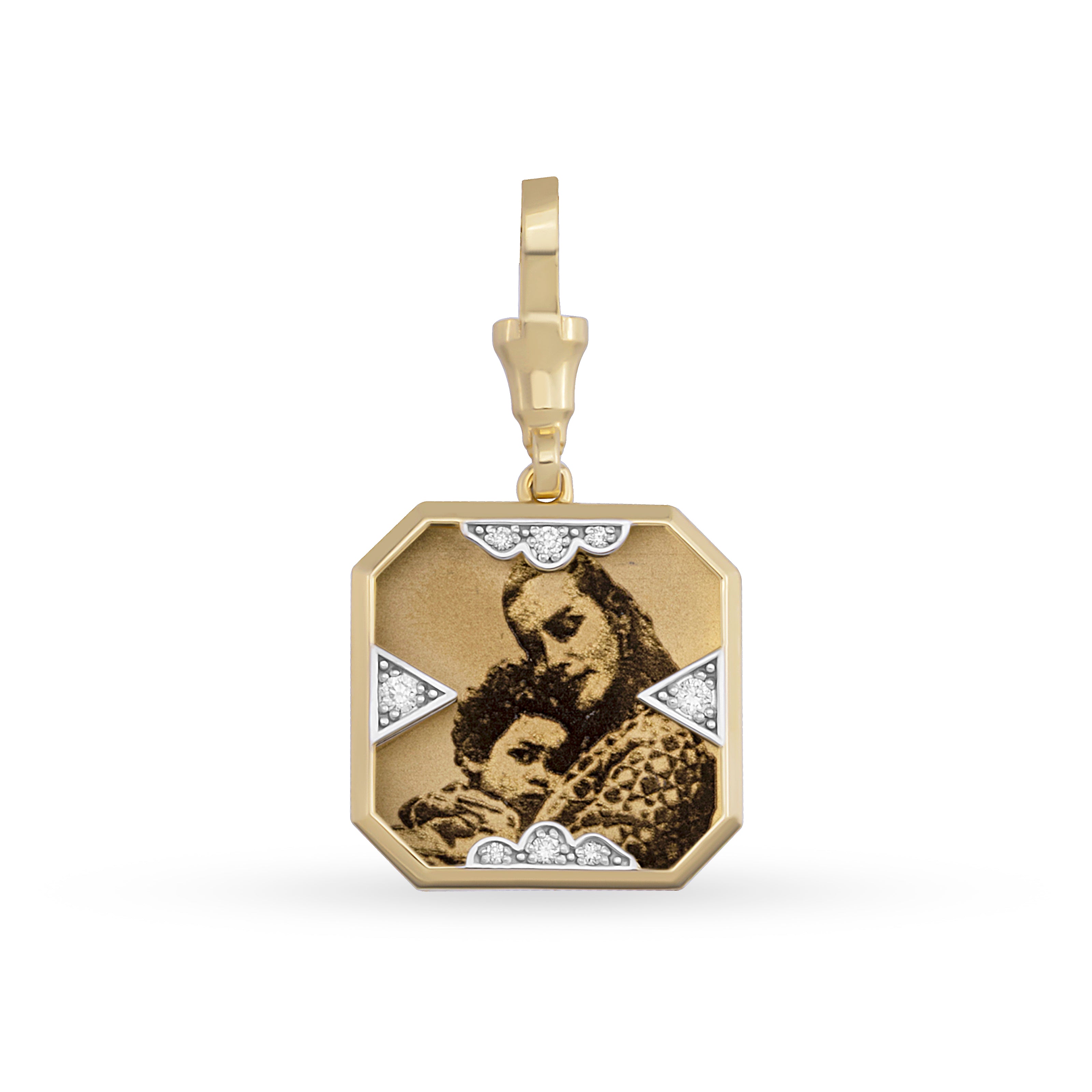 Instant Memories Tetra Photo Engraved Pendant