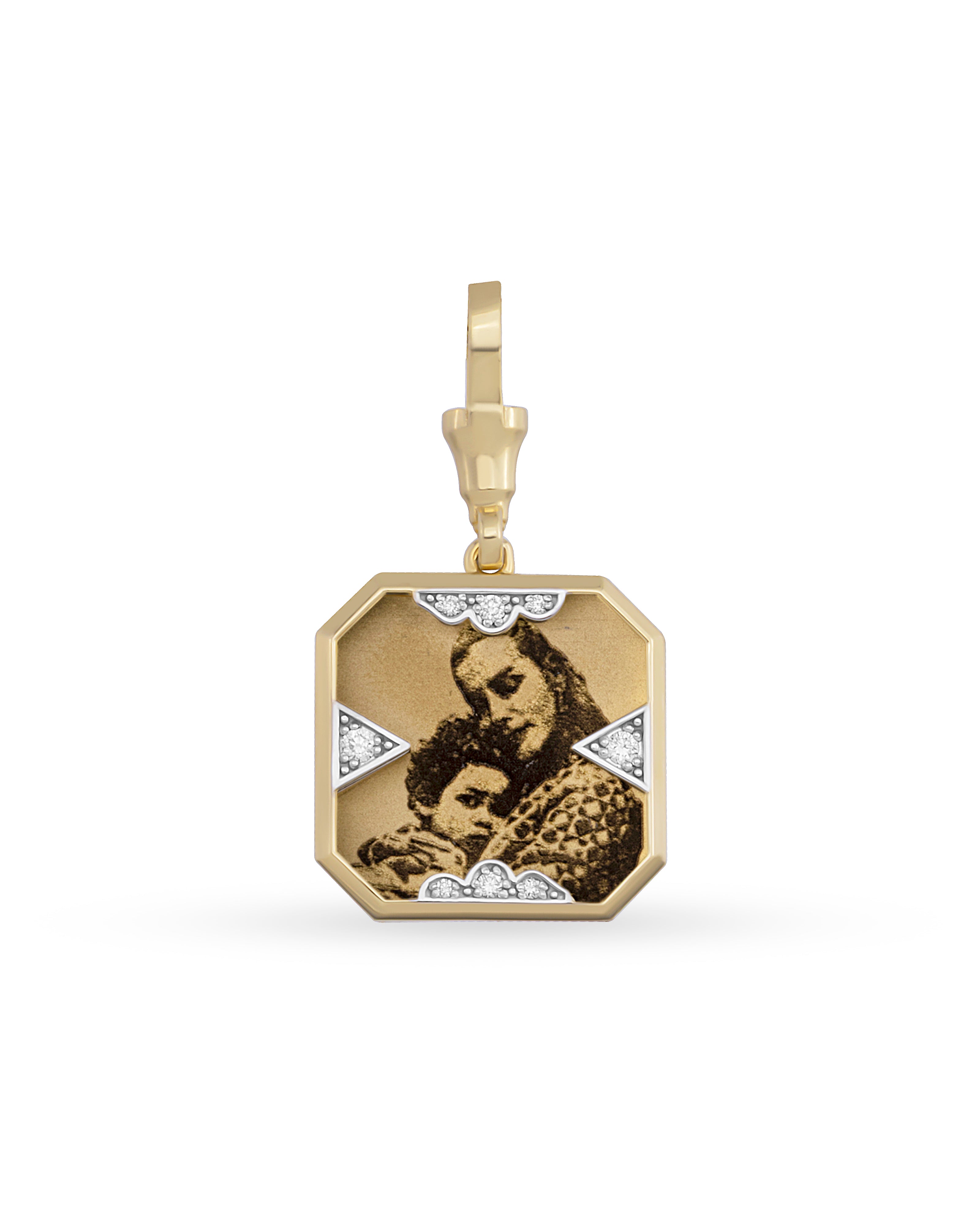 Instant Memories Tetra Photo Engraved Pendant