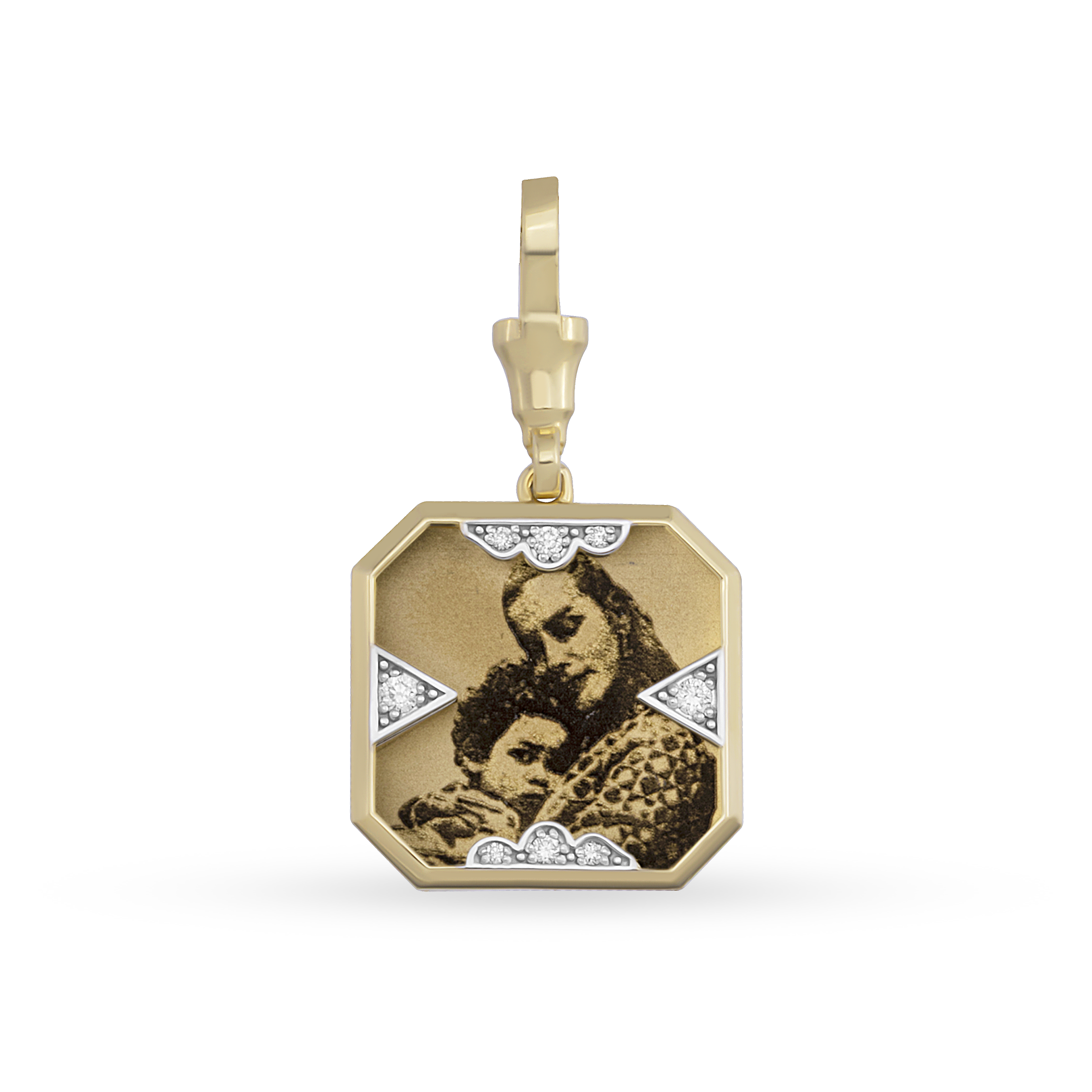 Instant Memories Tetra Photo Engraved Pendant