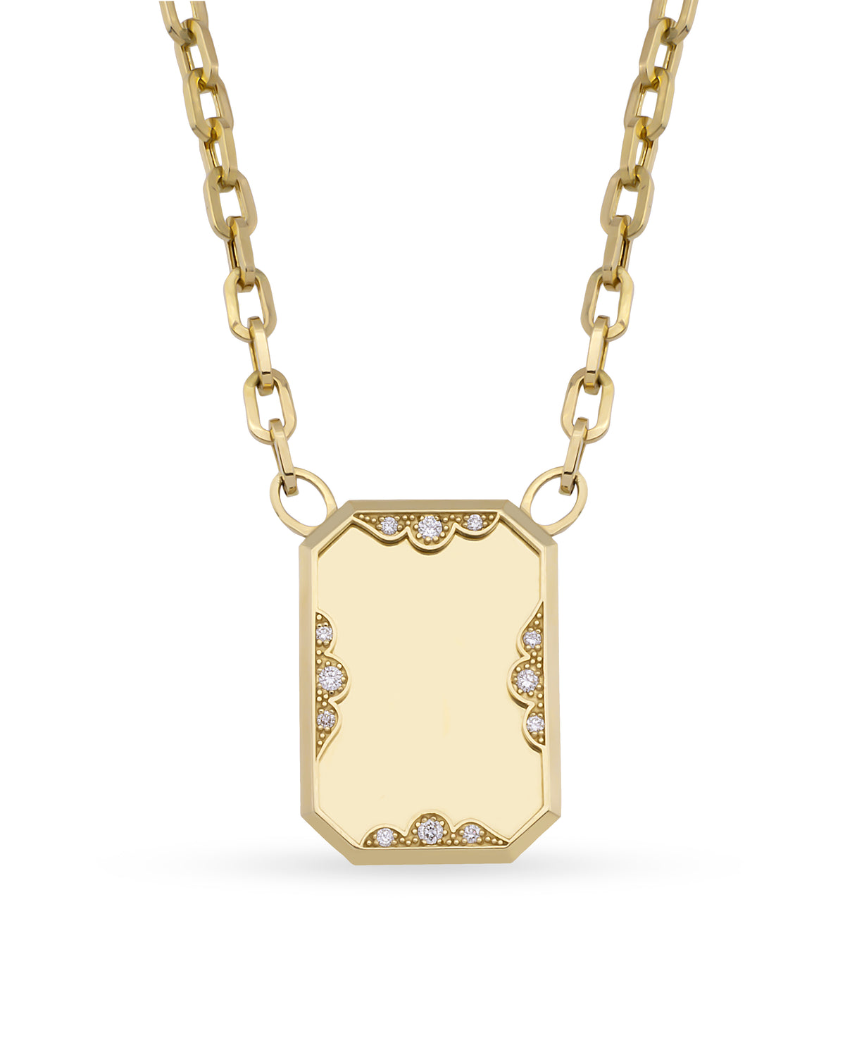 Instant Memories Recta Grande Photo Engraved Necklace