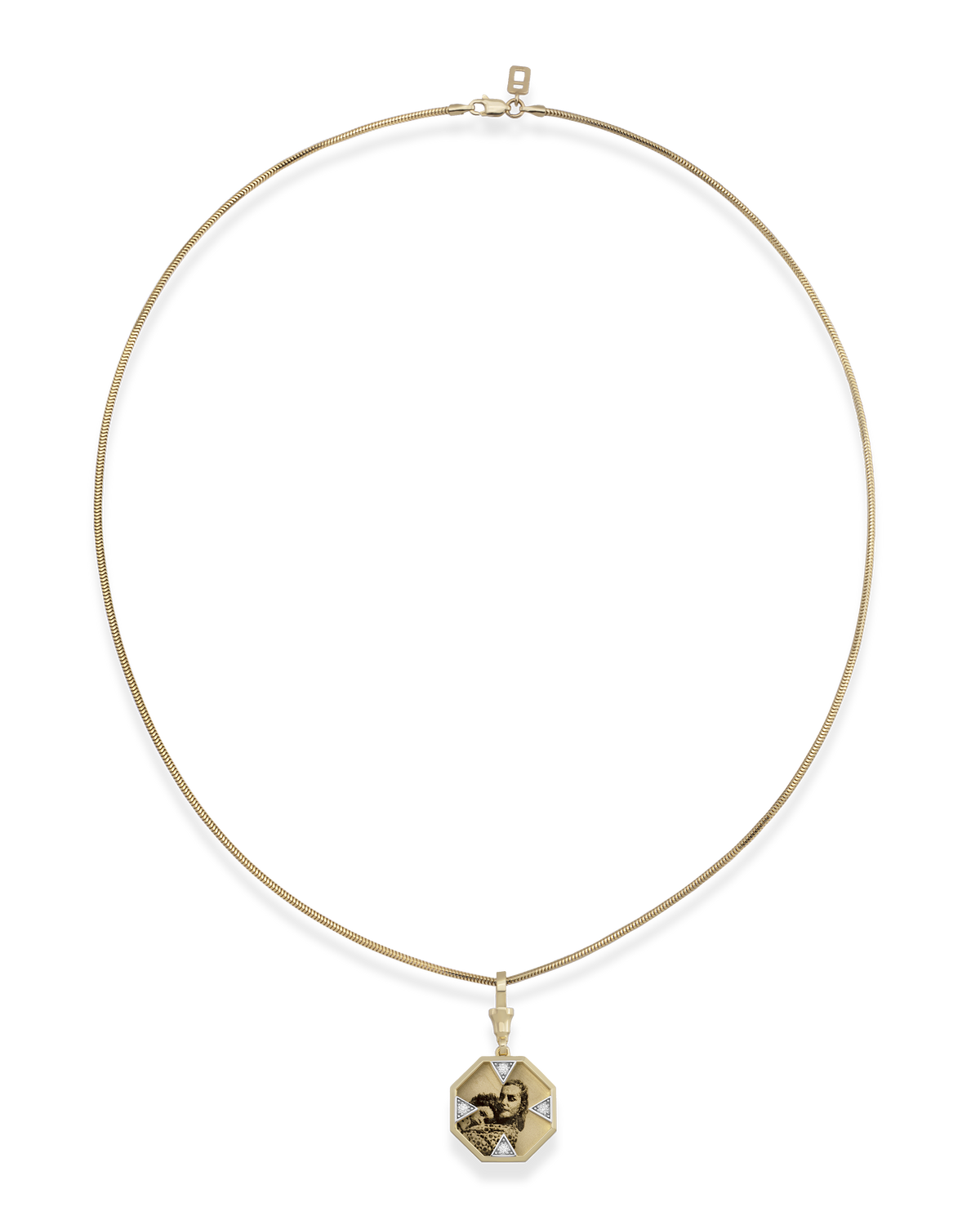Instant Memories Octa Photo Engraved Necklace