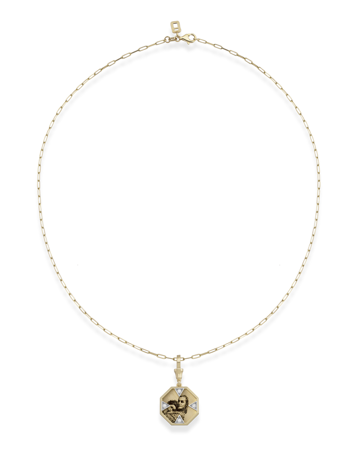Instant Memories Octa Photo Engraved Necklace