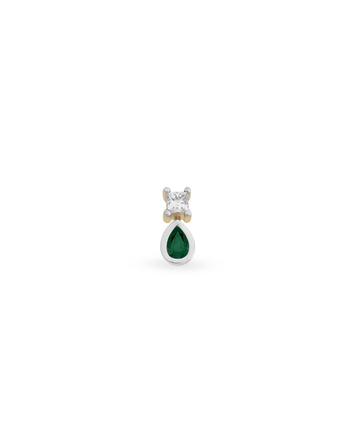 Duo Square Pear Gem Piercing