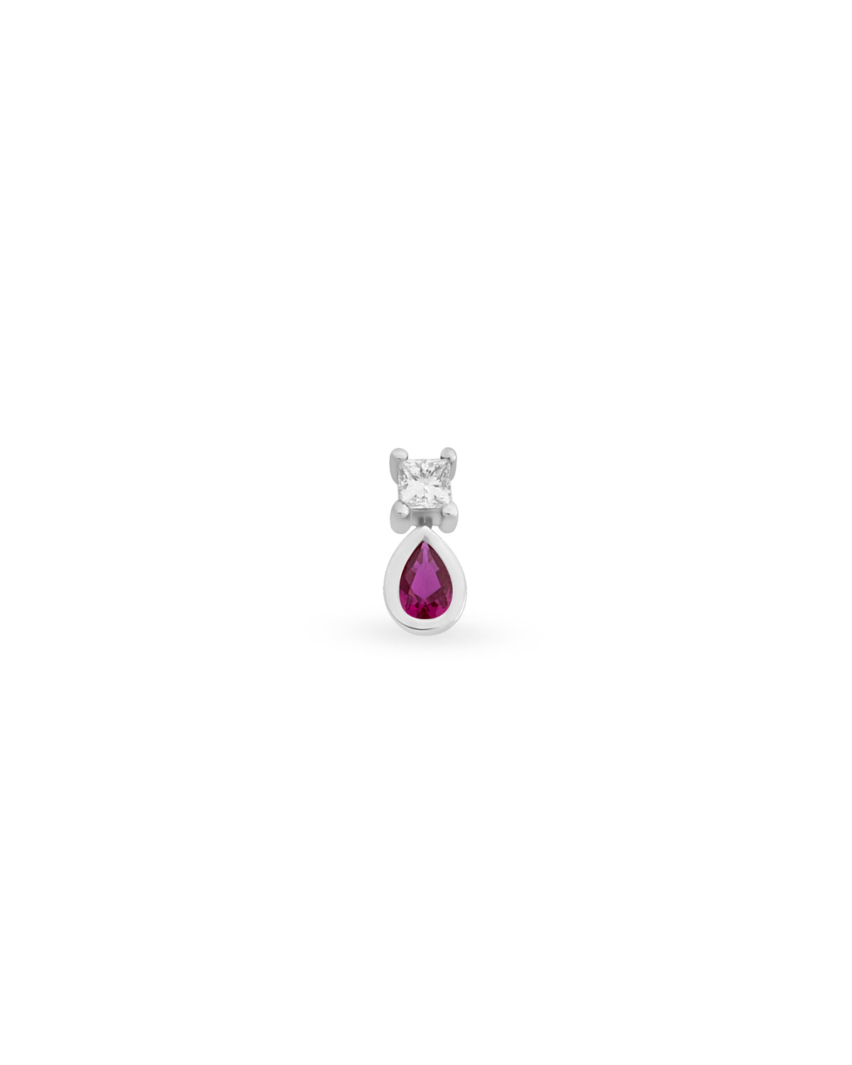 Duo Square Pear Gem Piercing