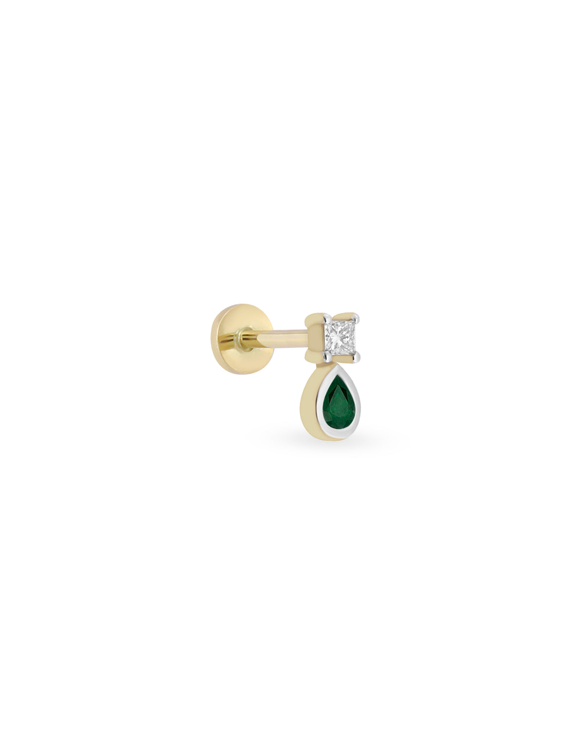 Duo Square Pear Gem Piercing