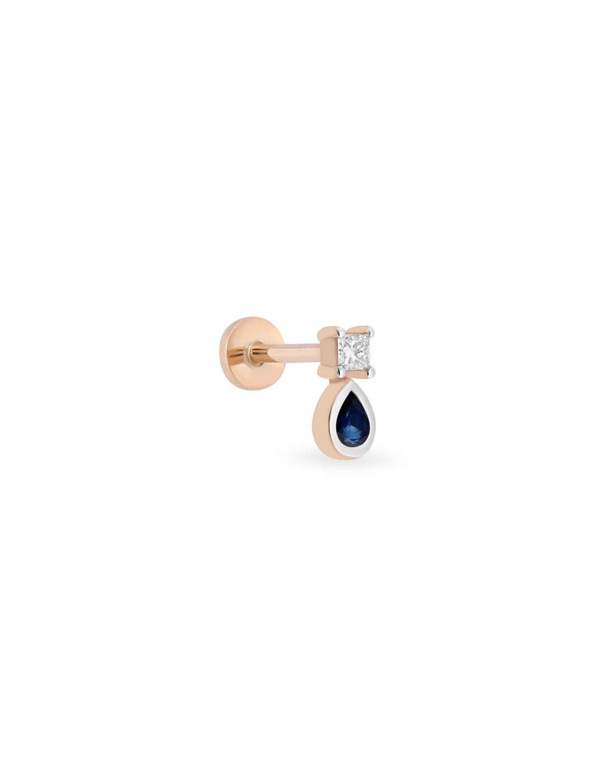 Duo Square Pear Gem Piercing