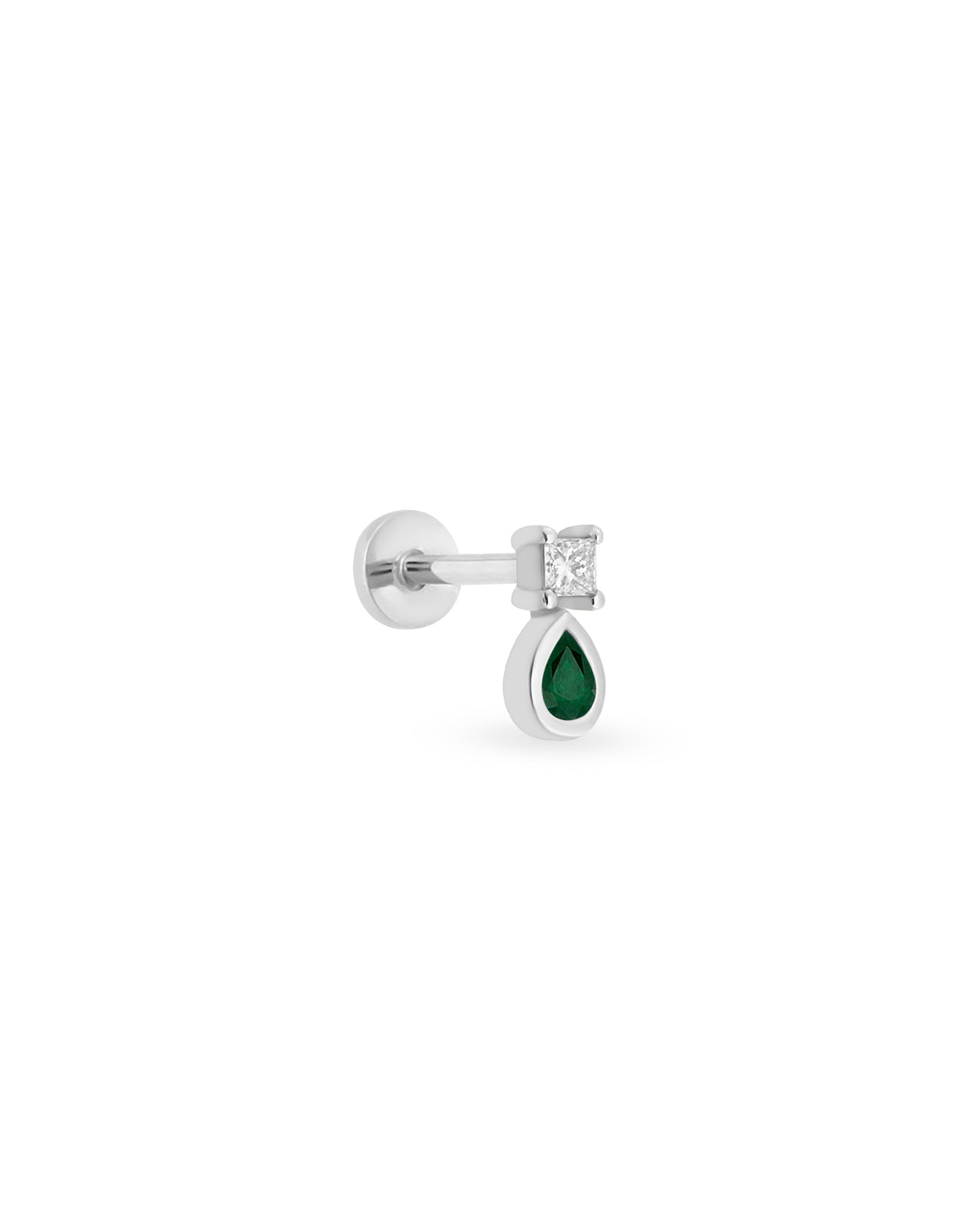 Duo Square Pear Gem Piercing