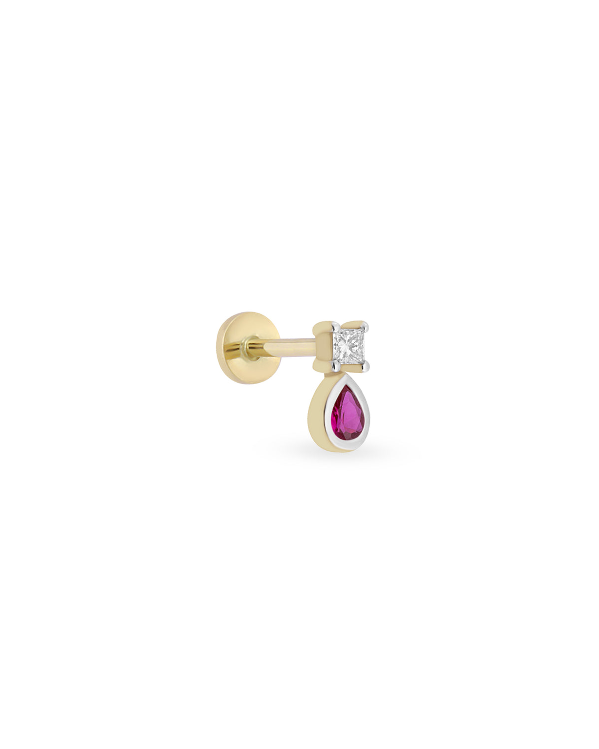 Duo Square Pear Gem Piercing