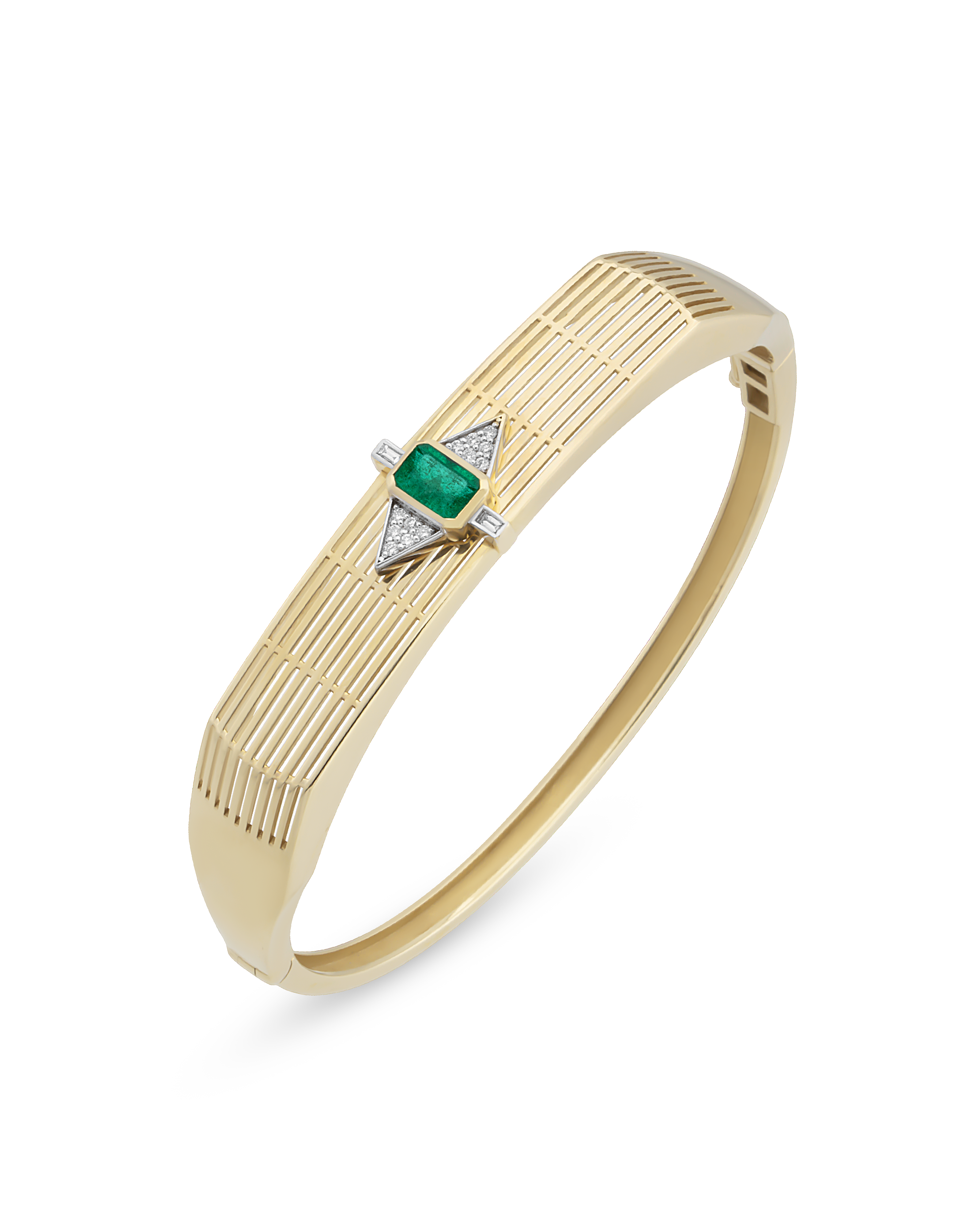 Chiara Tria Emerald Bangle