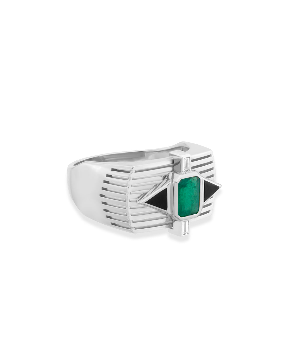 Chiara Tria Emerald Ring