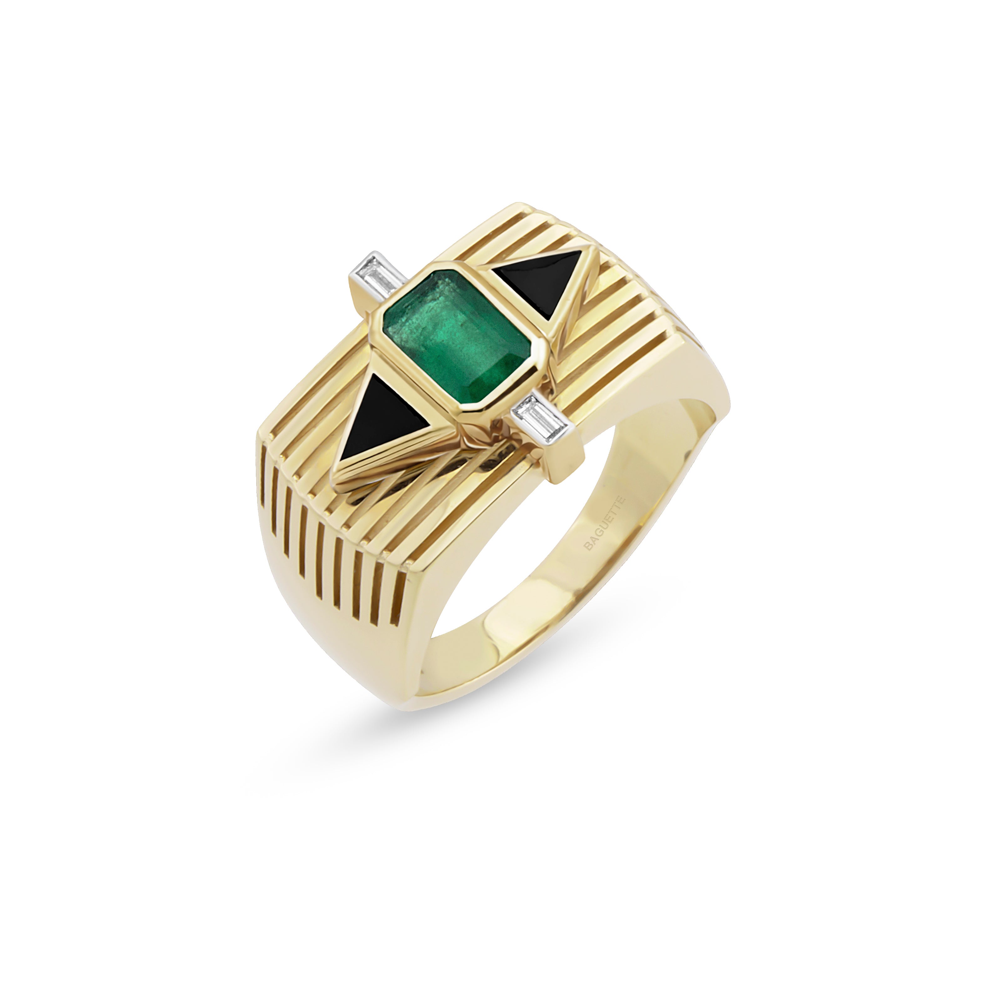 Chiara Tria Emerald Ring
