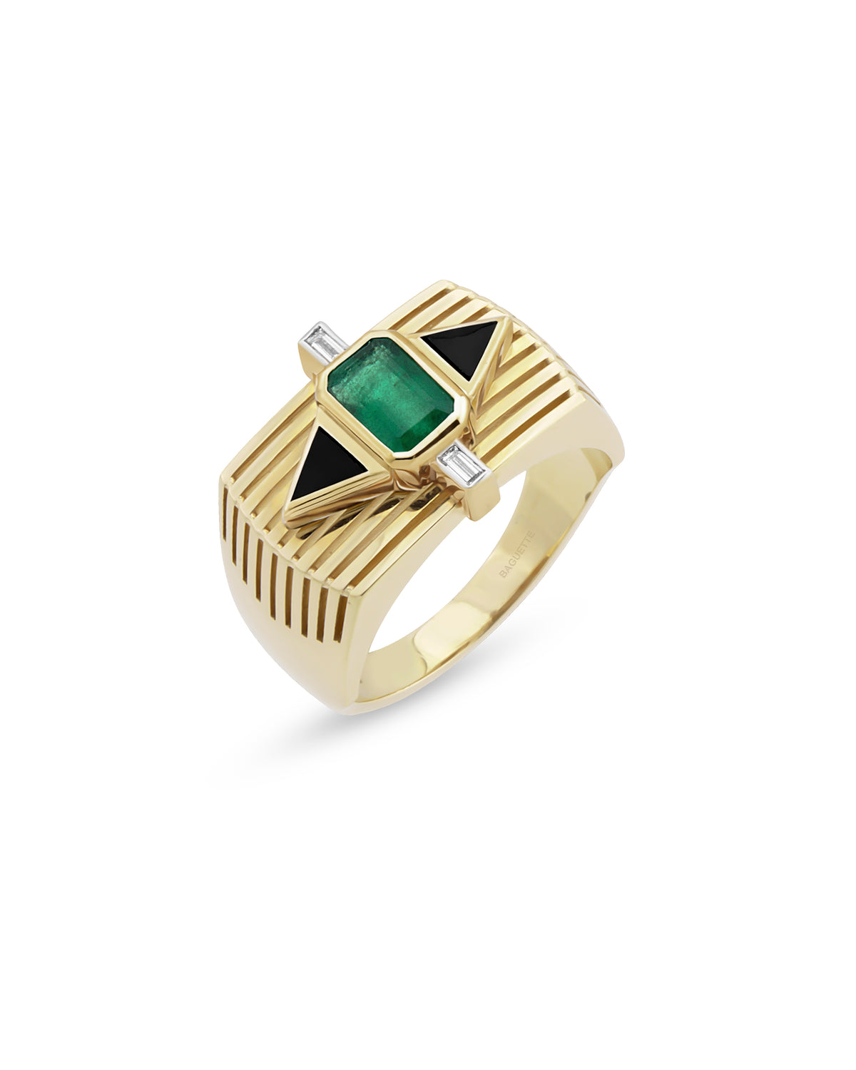 Chiara Tria Emerald Ring