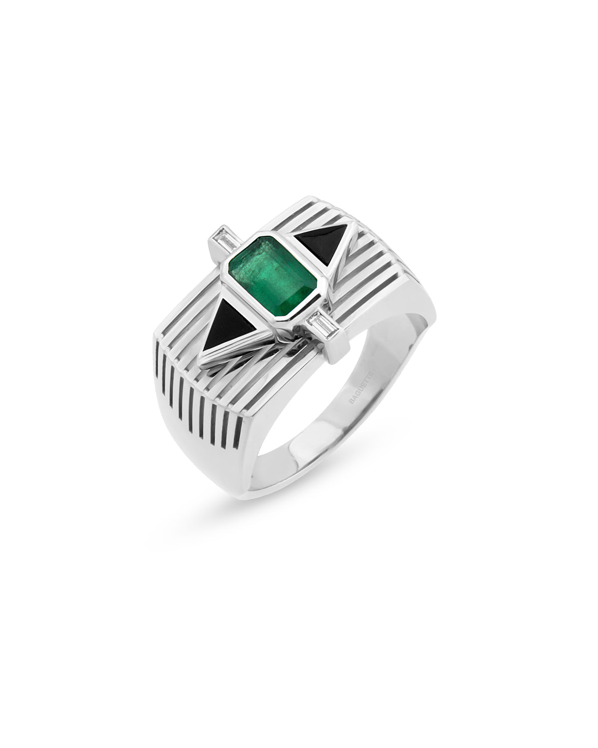 Chiara Tria Emerald Ring