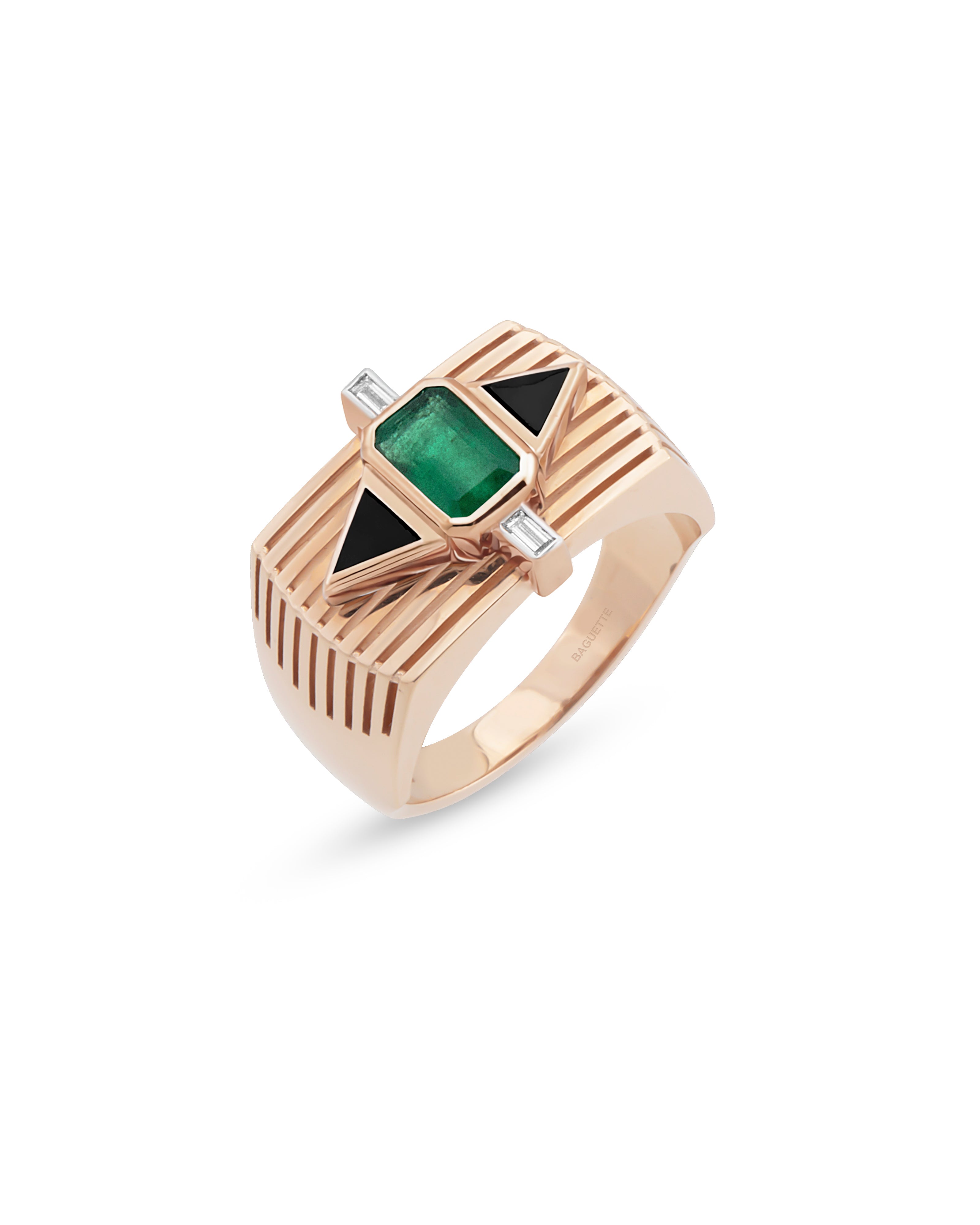 Chiara Tria Emerald Ring