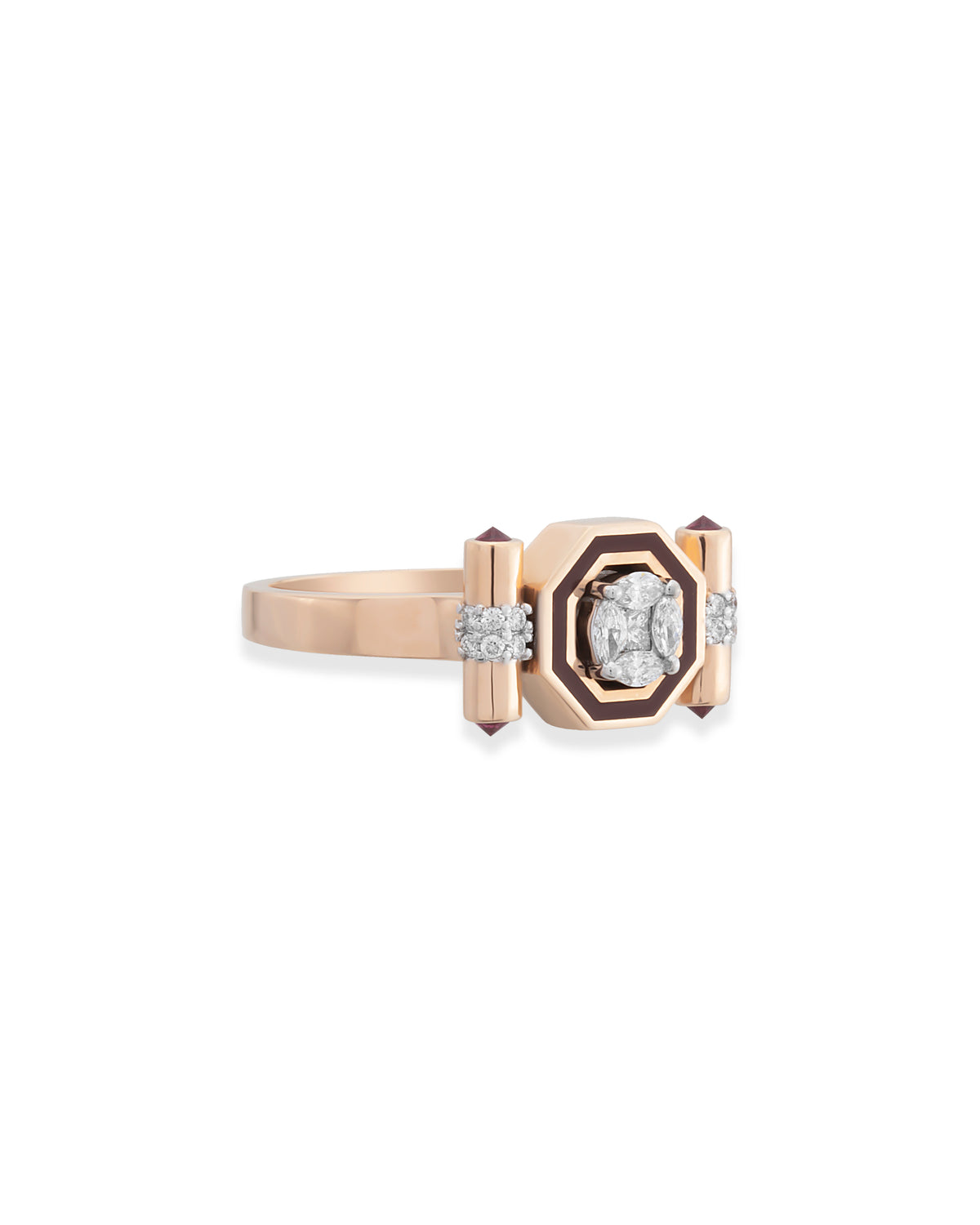 Bella Burgundy Enamel Ring
