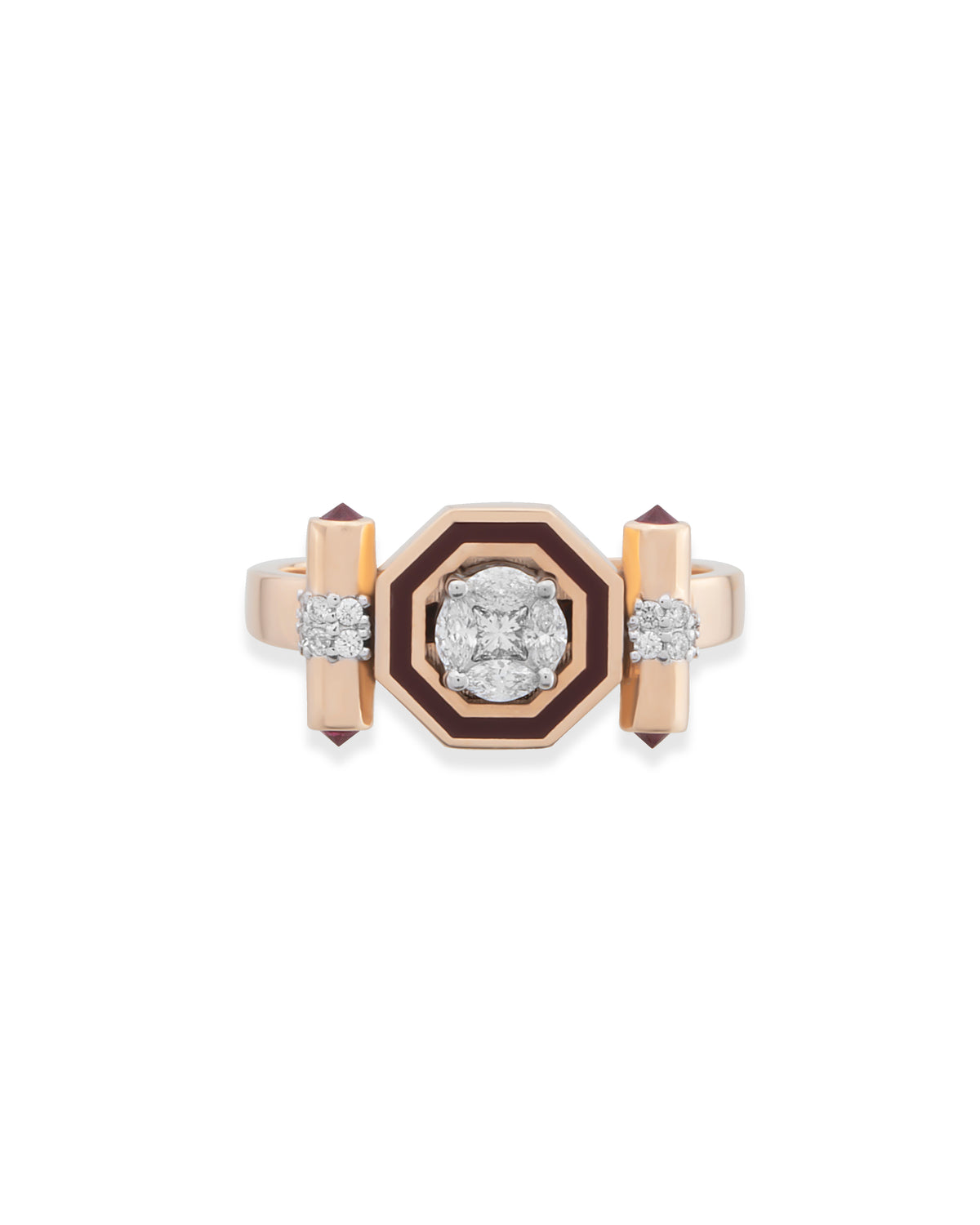 Bella Burgundy Enamel Ring