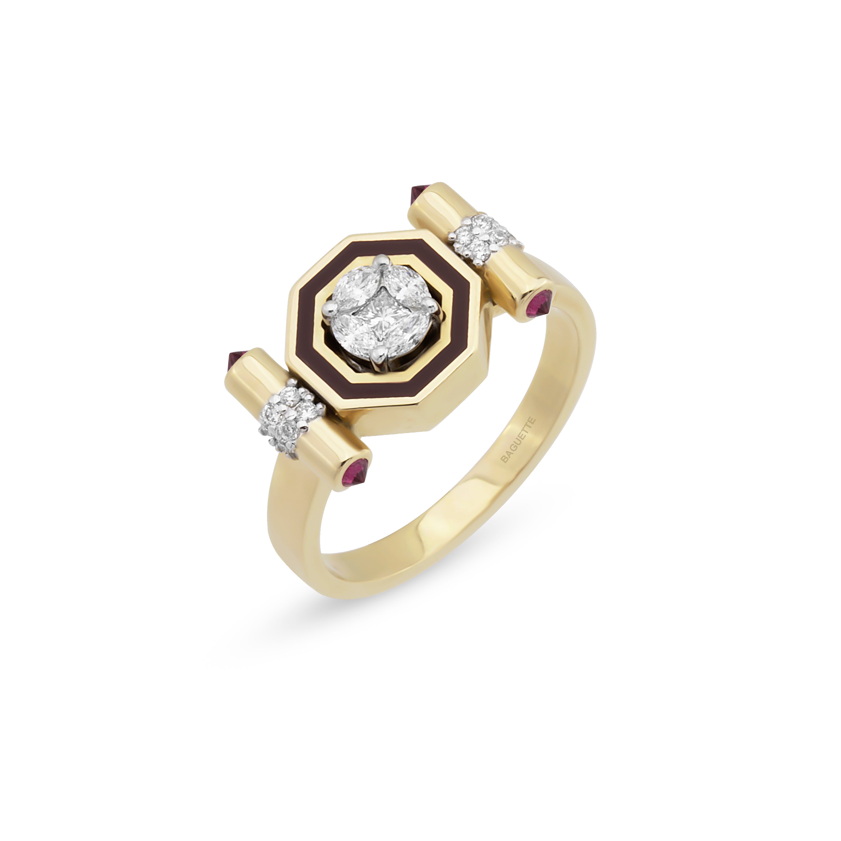 Bella Burgundy Enamel Ring