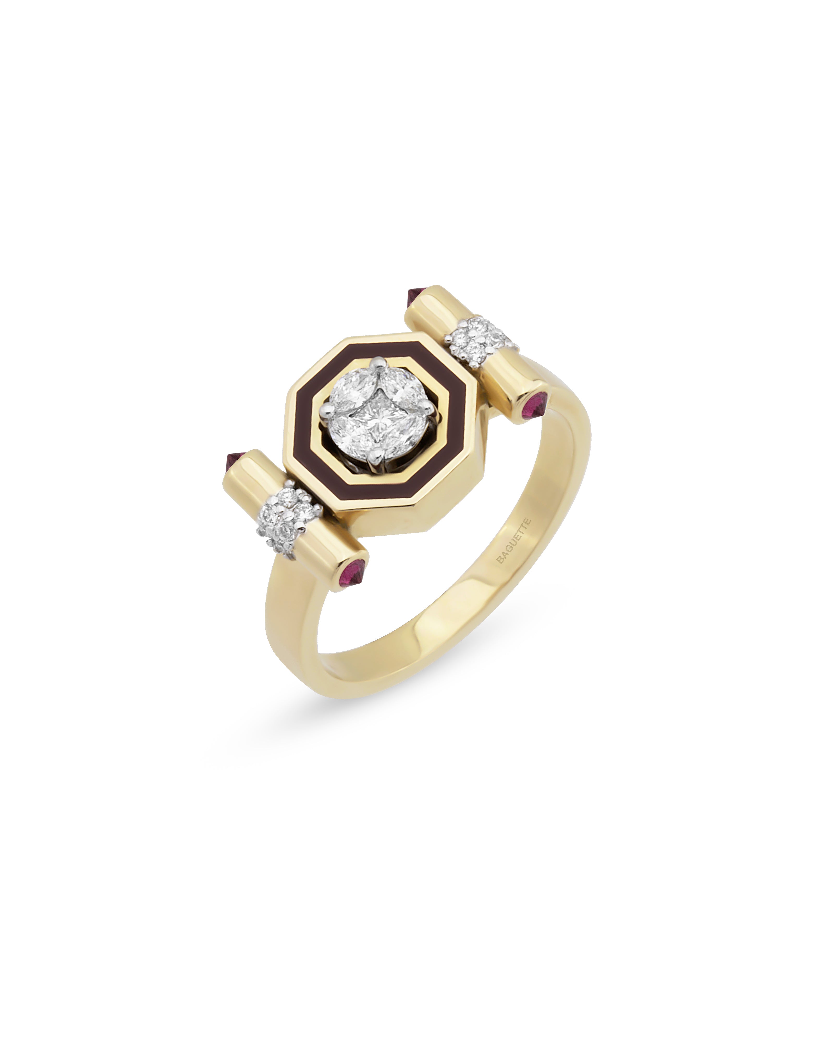Bella Burgundy Enamel Ring