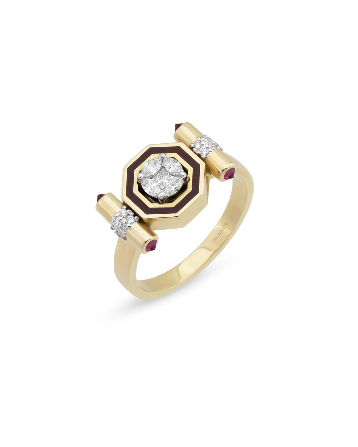 Bella Burgundy Enamel Ring