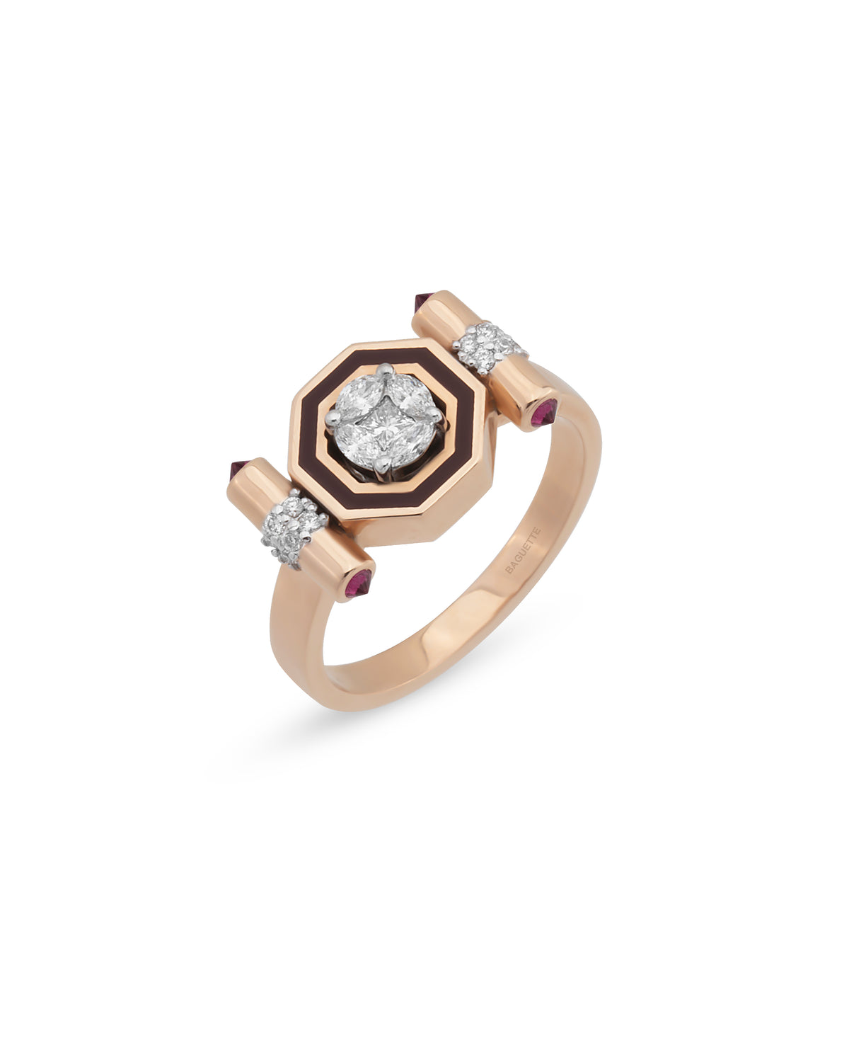 Bella Burgundy Enamel Ring