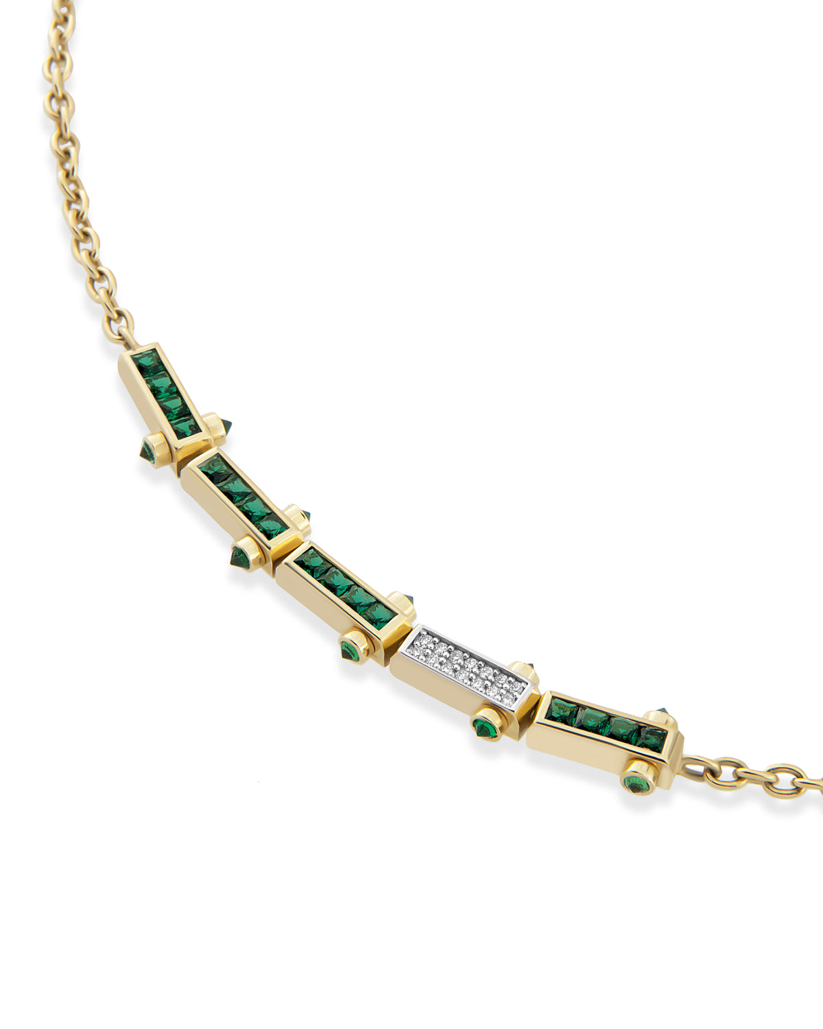 Bar Gem Chain Necklace