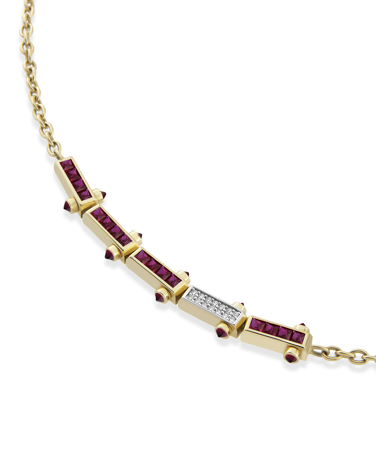 Bar Gem Chain Necklace