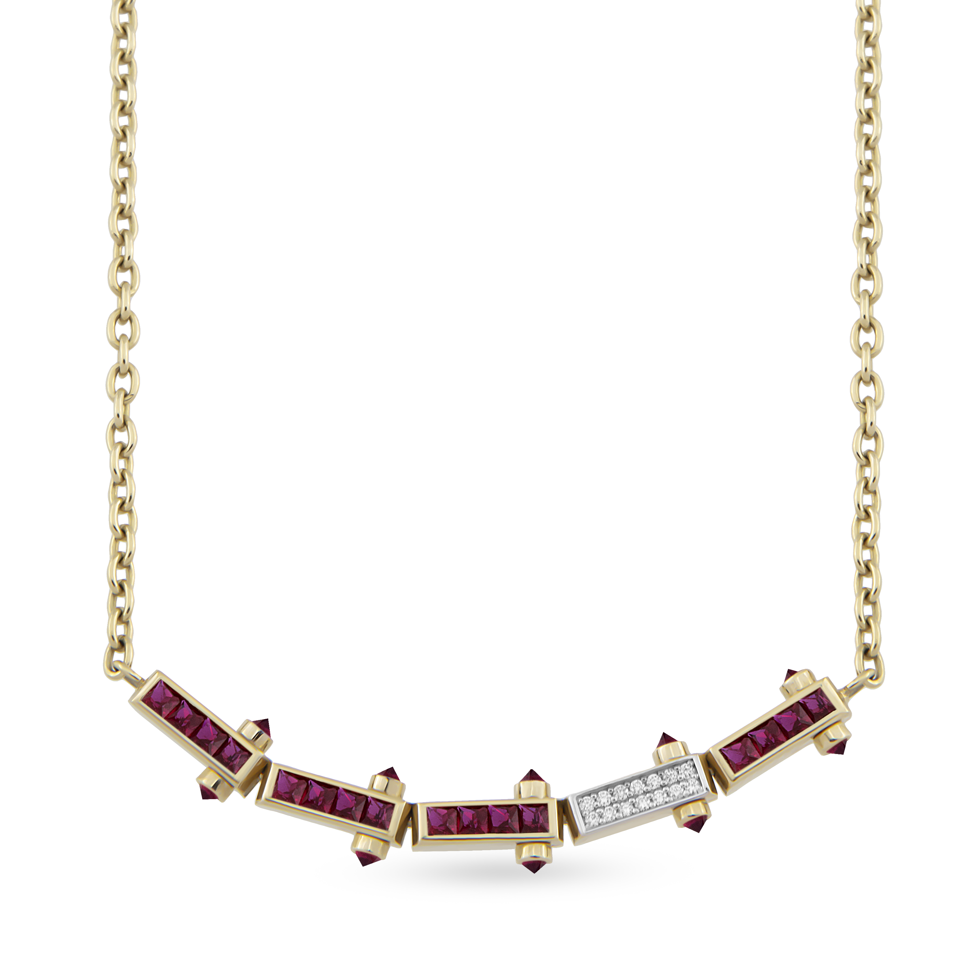 Bar Gem Chain Necklace