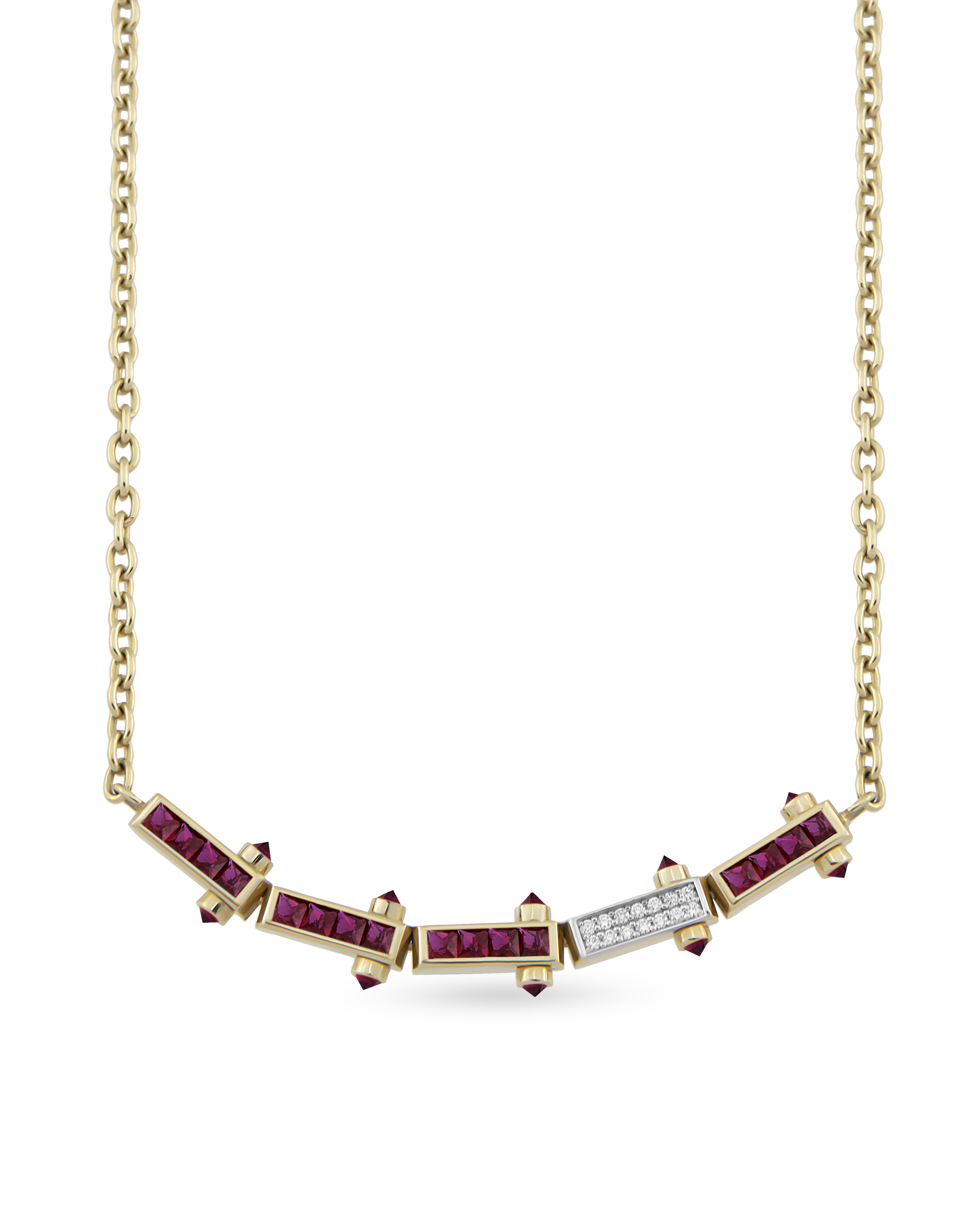 Bar Gem Chain Necklace