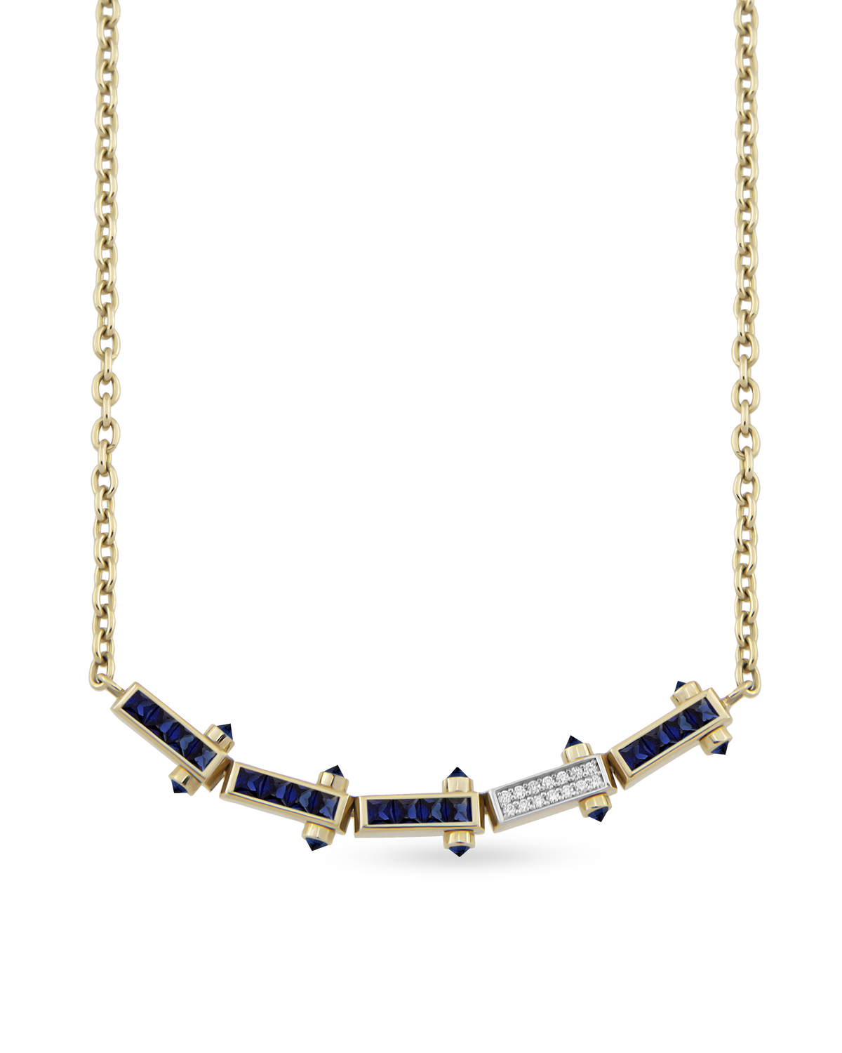 Bar Gem Chain Necklace